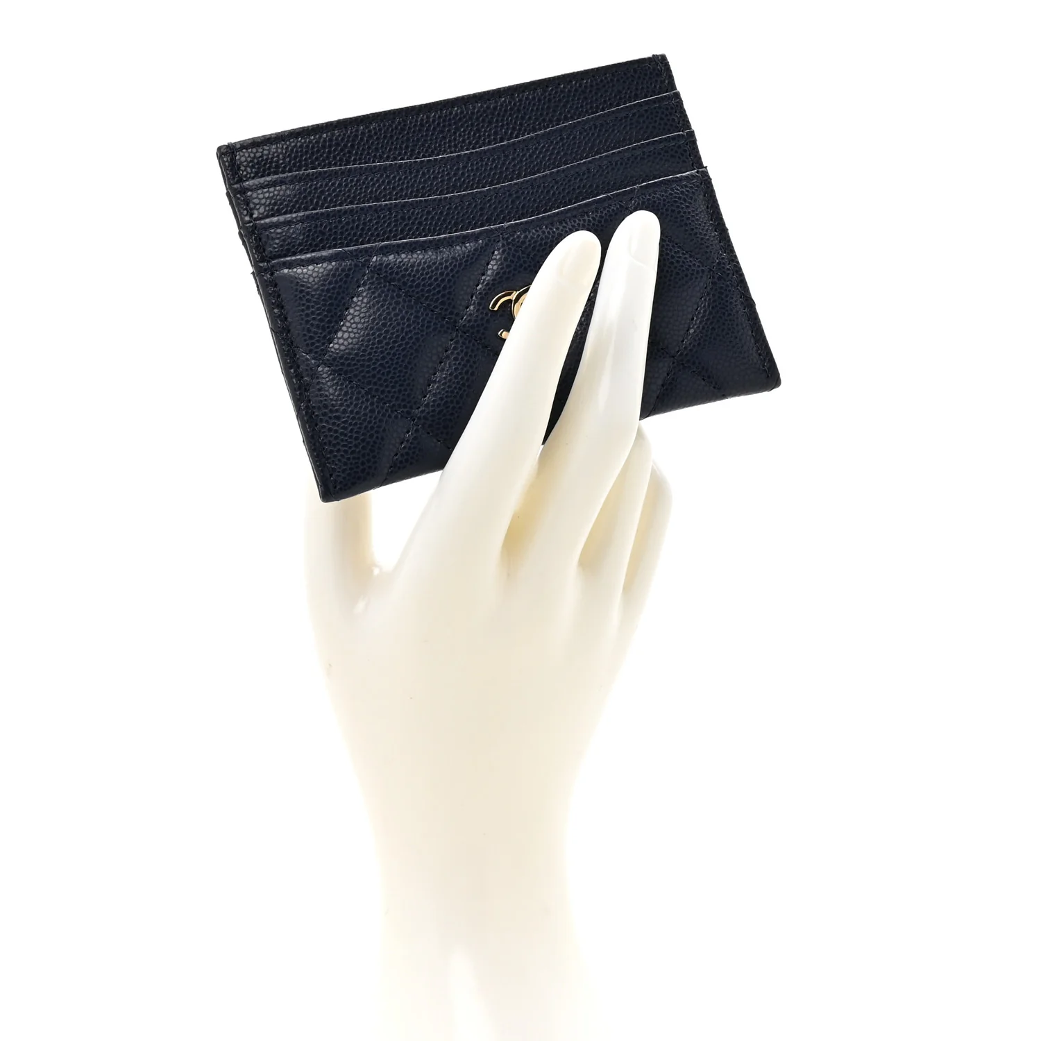 Caviar Quilted Multi Card Holder Navy - Image 4