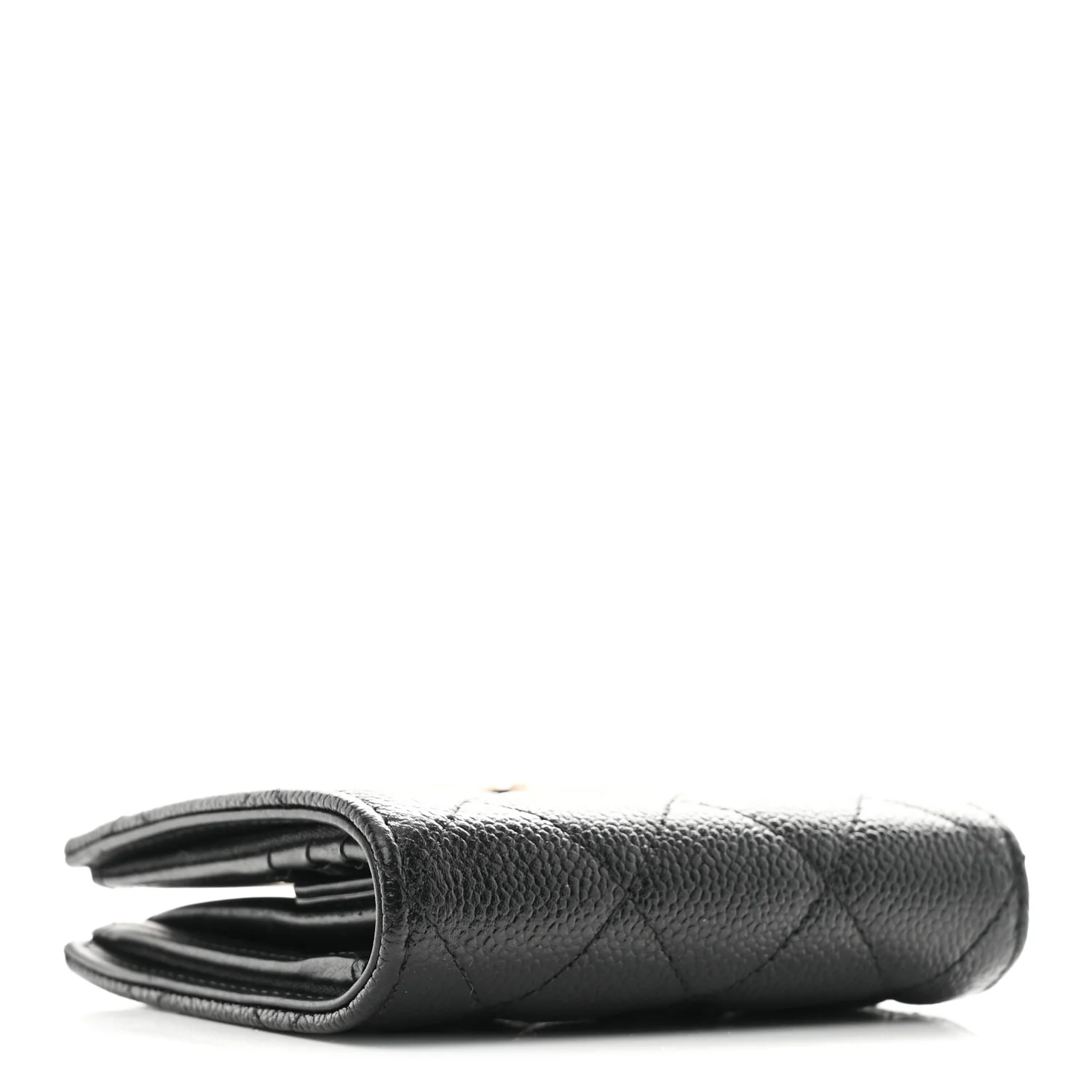 Caviar Quilted Multi Chain CC Compact Bifold Wallet Black - Image 4