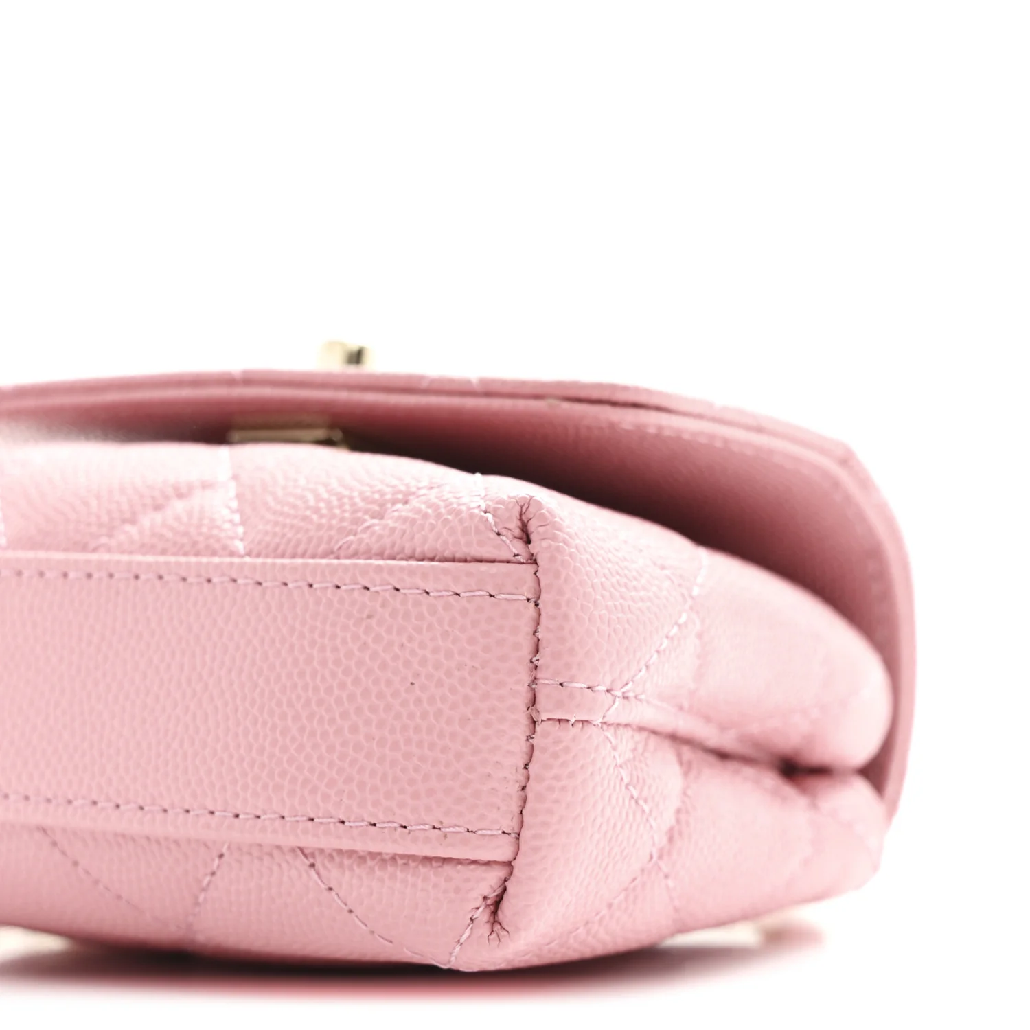 Caviar Quilted Nano Coco Handle Clutch With Chain Pink - Image 10
