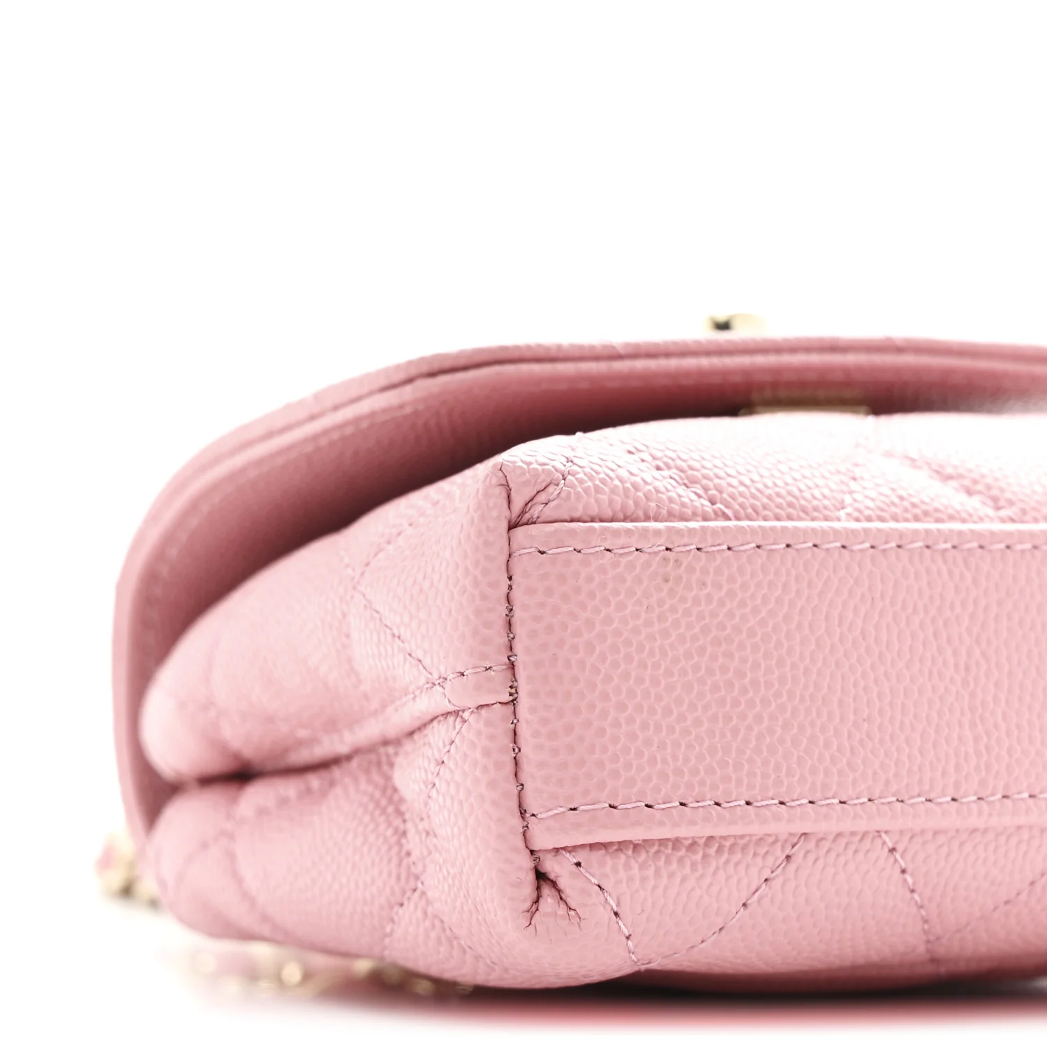 Caviar Quilted Nano Coco Handle Clutch With Chain Pink - Image 9