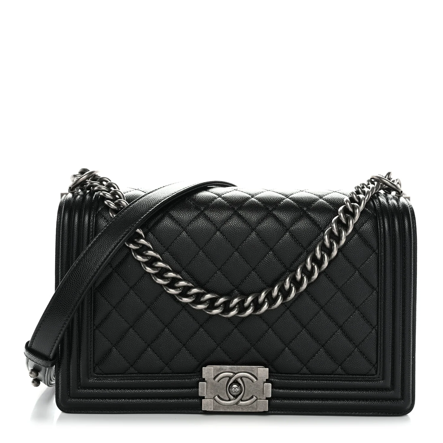 Caviar Quilted New Medium Boy Flap Black