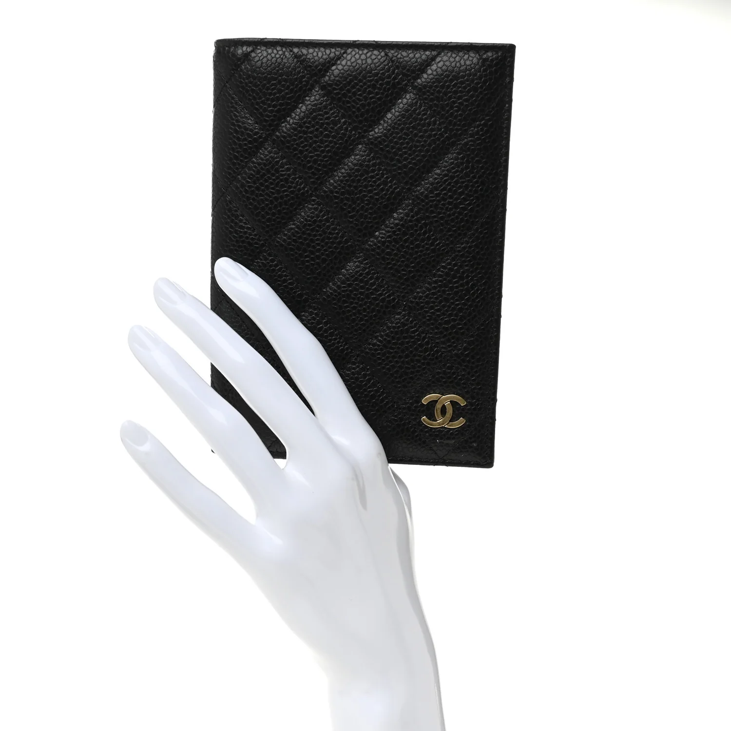 Caviar Quilted Passport Holder Black - Image 2