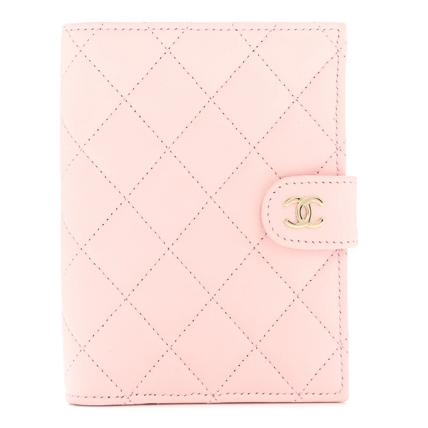 Caviar Quilted Passport Holder Pink