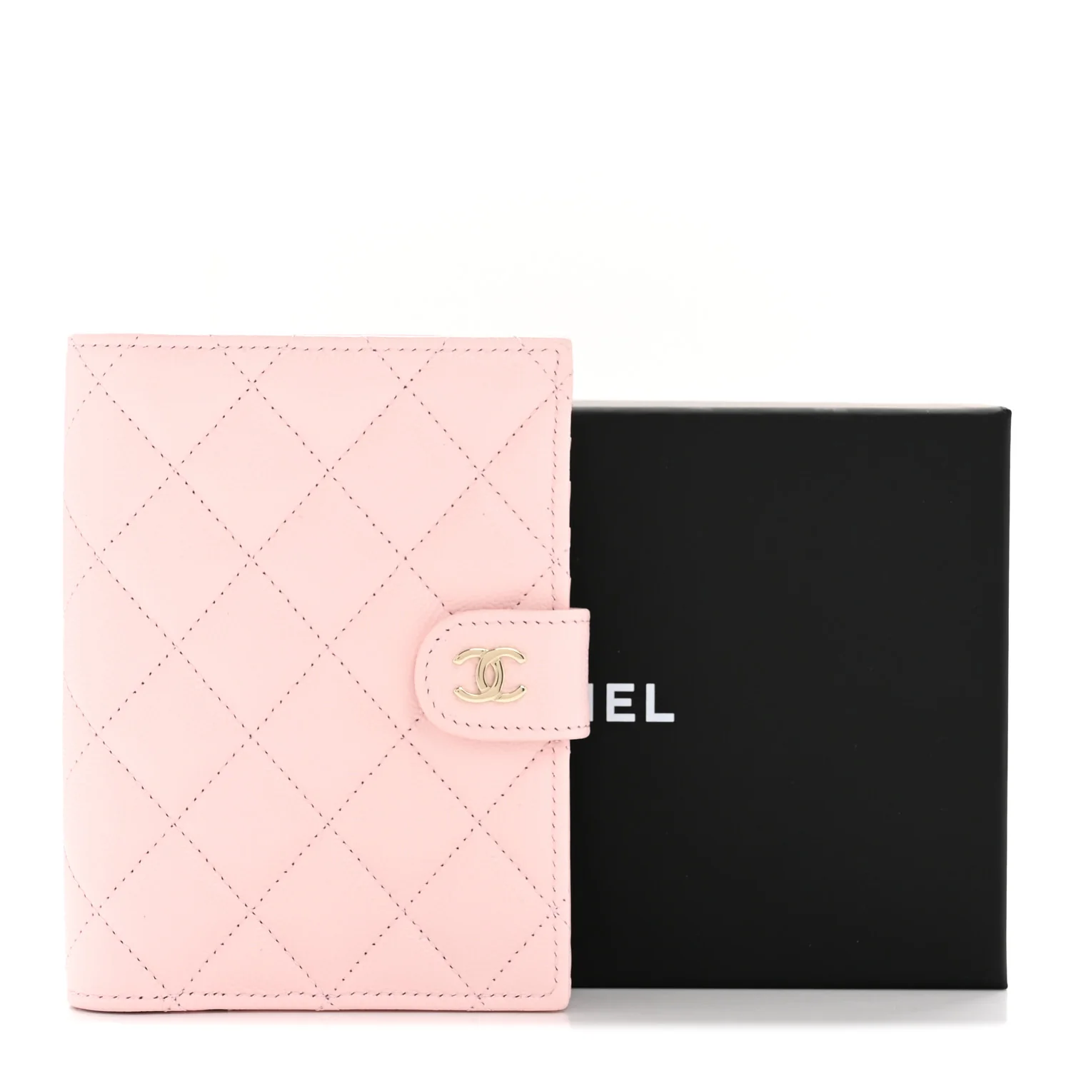 Caviar Quilted Passport Holder Pink - Image 8