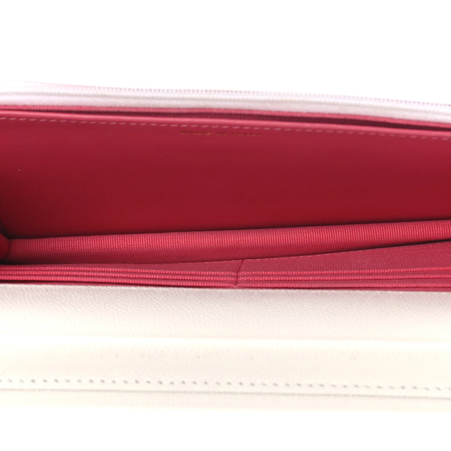 Caviar Quilted Perforated Metal CC Wallet On Chain WOC White - Image 5