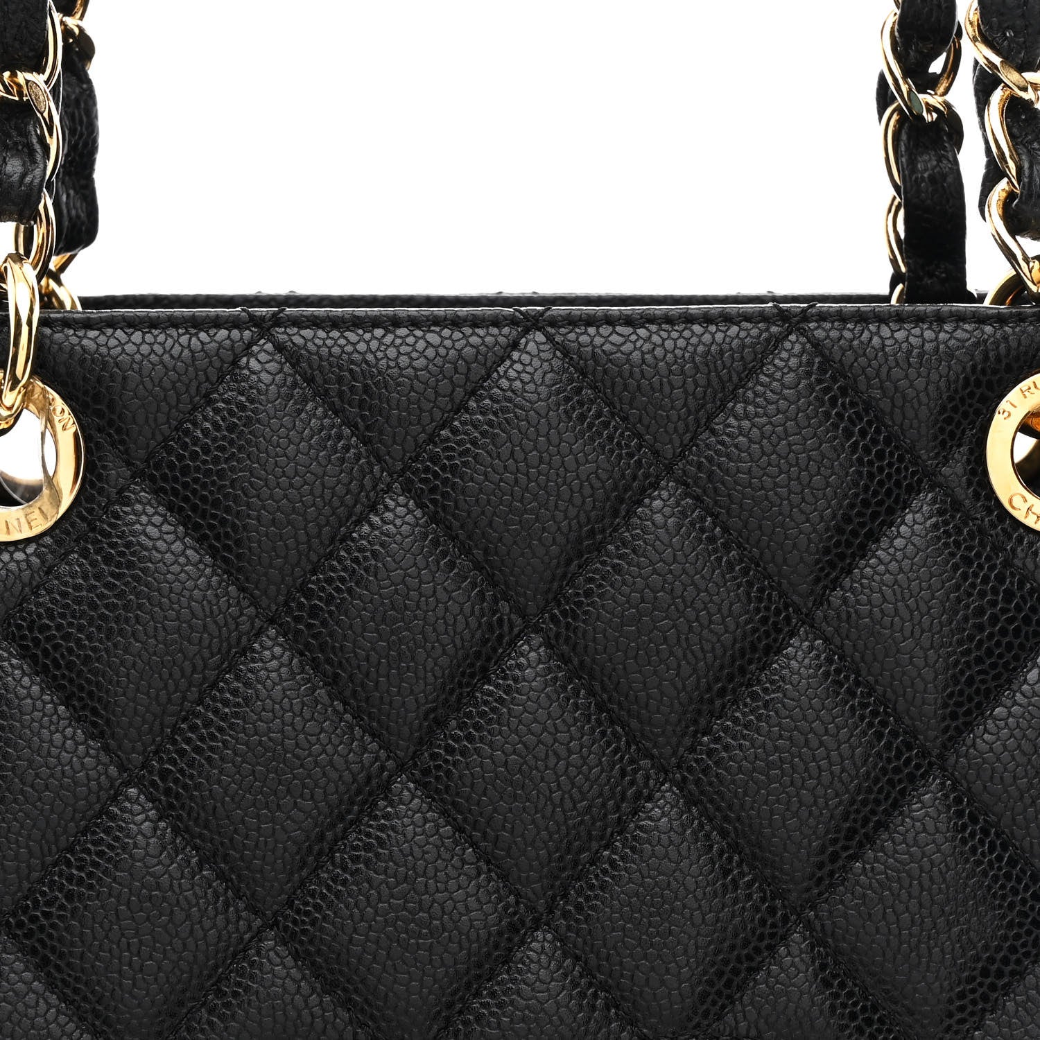Caviar Quilted Petit Shopping Tote PST Black - Image 8