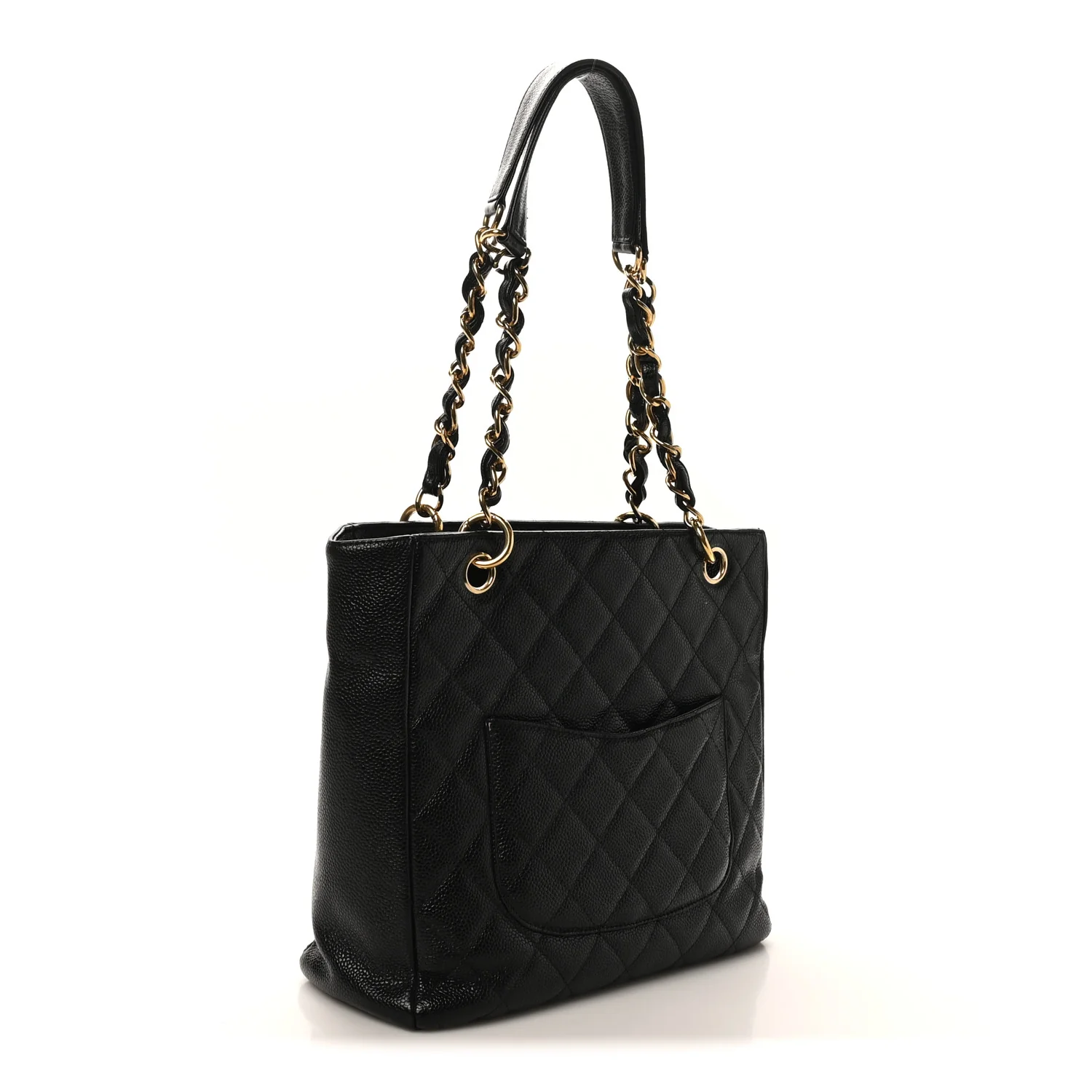 Caviar Quilted Petit Shopping Tote PST Black - Image 3