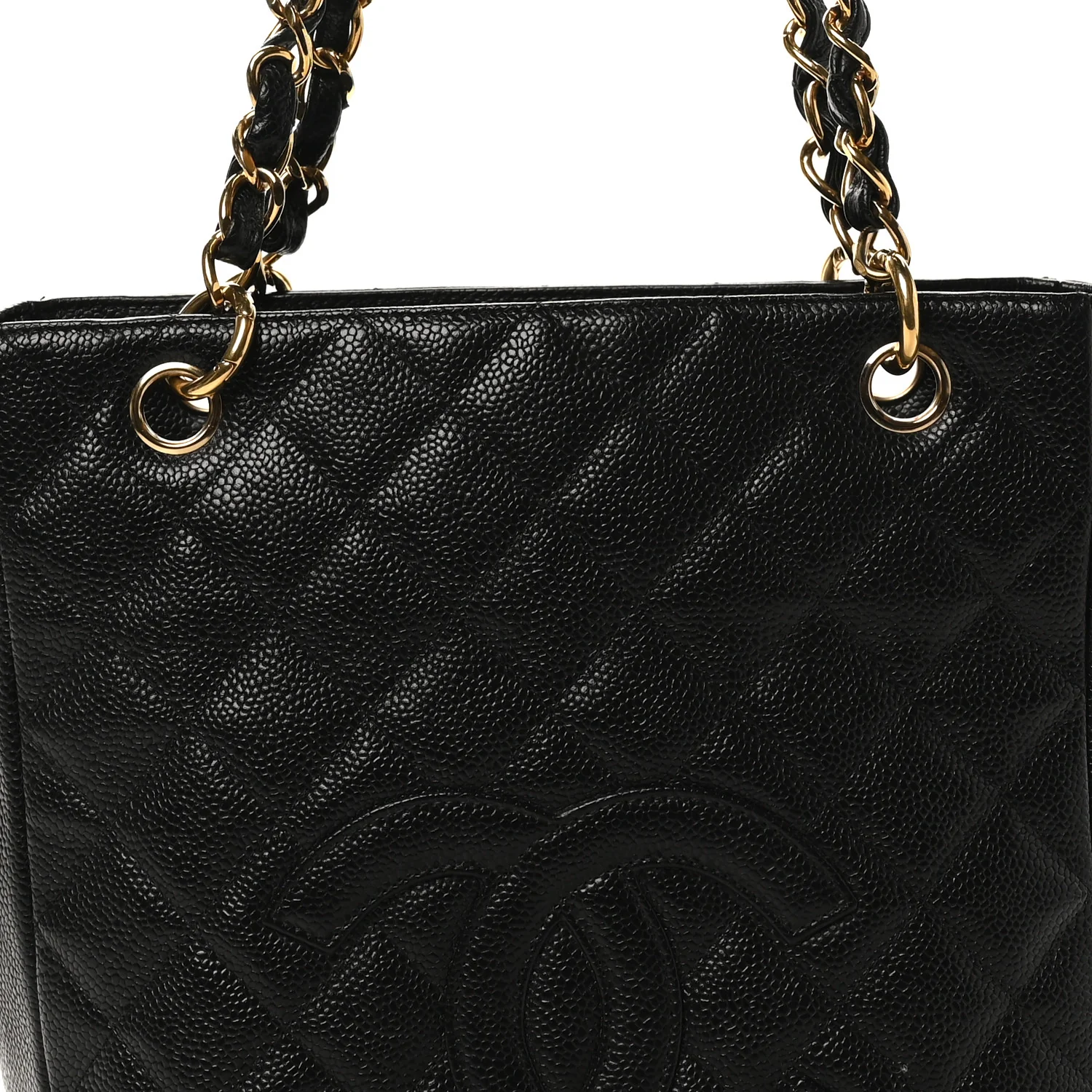 Caviar Quilted Petit Shopping Tote PST Black - Image 8