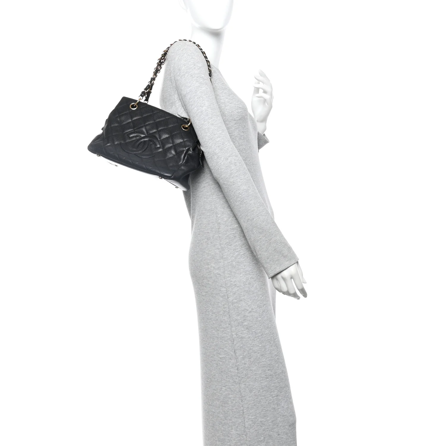 Caviar Quilted Petit Timeless Tote PTT Black - Image 2