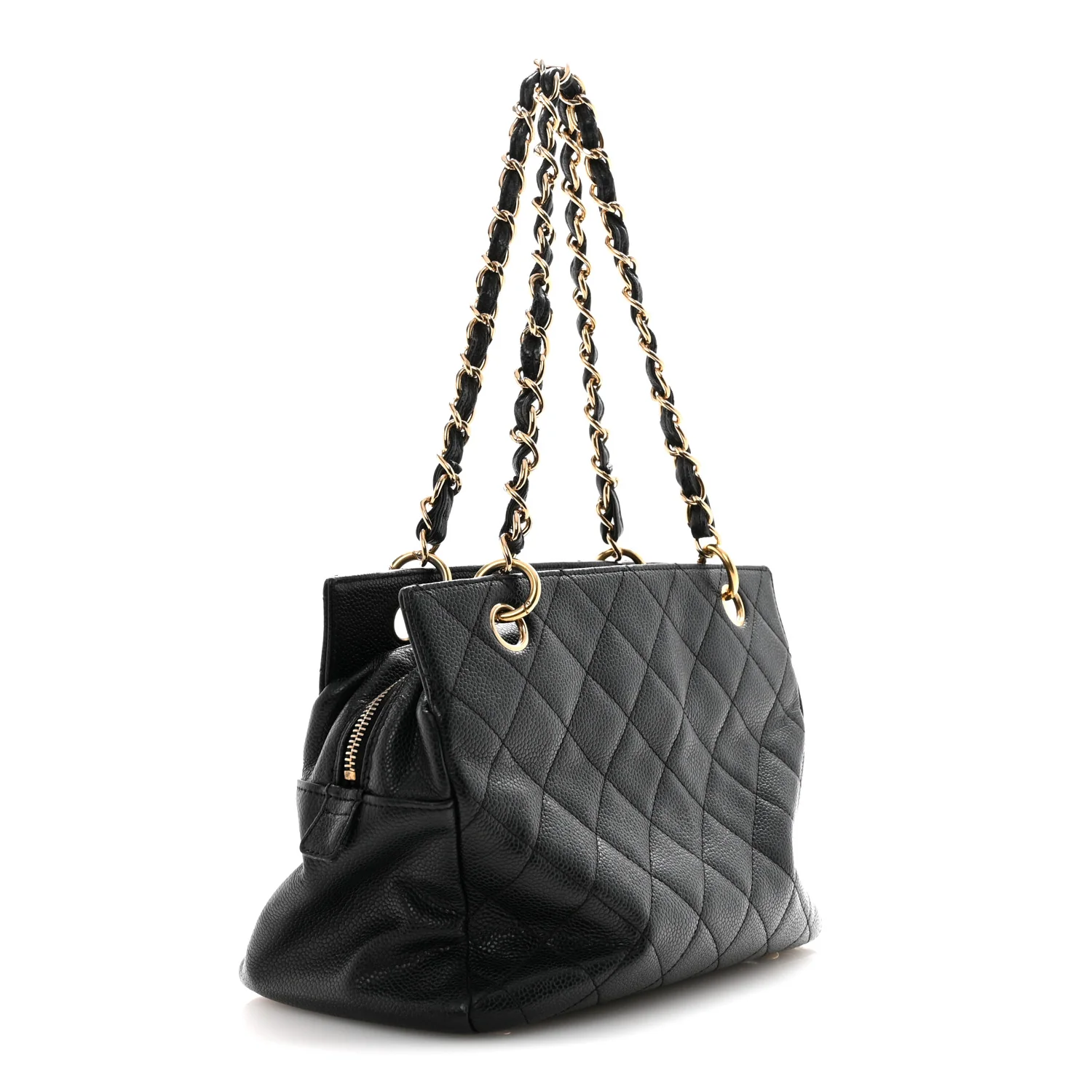 Caviar Quilted Petit Timeless Tote PTT Black - Image 3