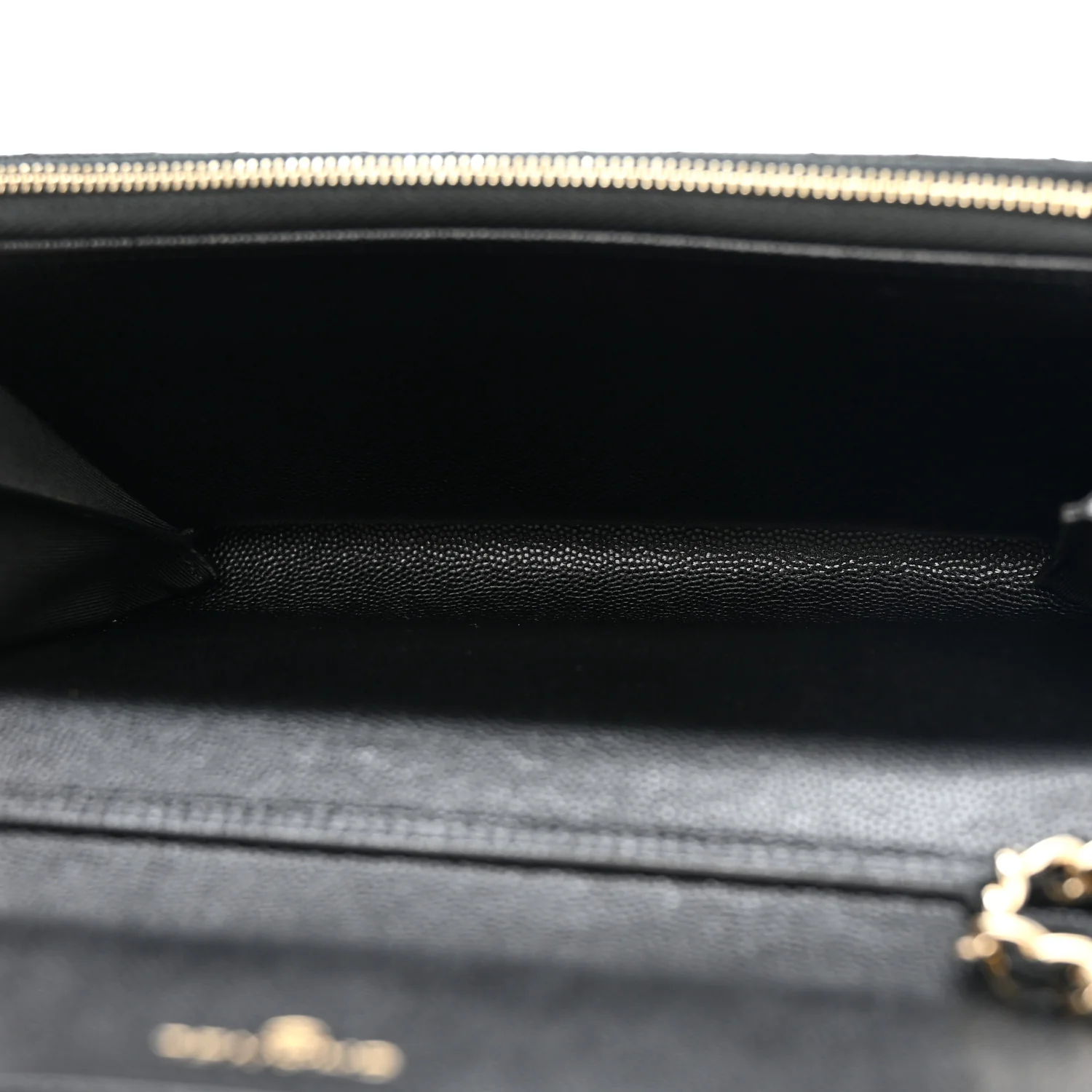 Caviar Quilted Phone Holder Wallet on Removable Chain Black - Image 5