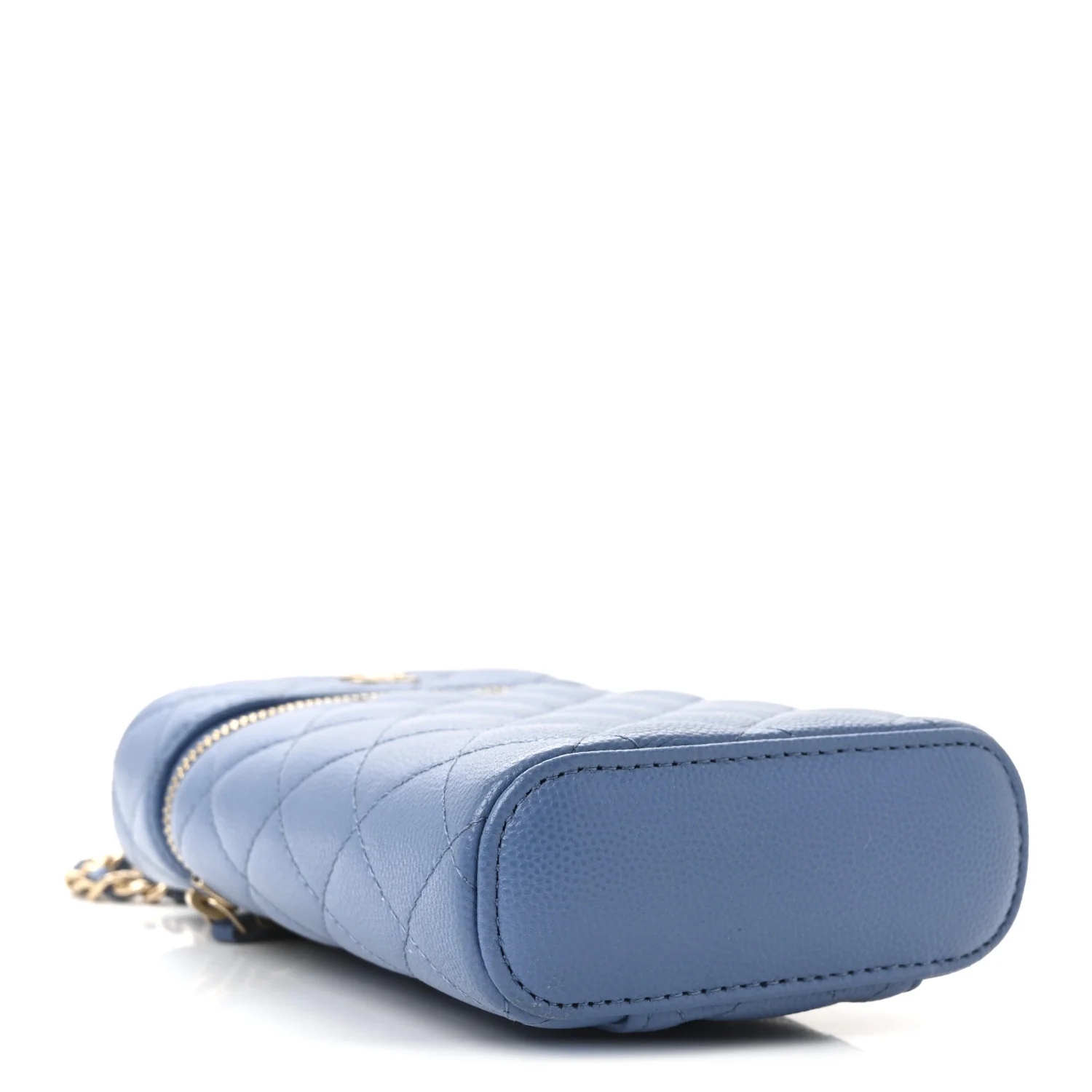Caviar Quilted Phone Holder With Chain Blue - Image 4