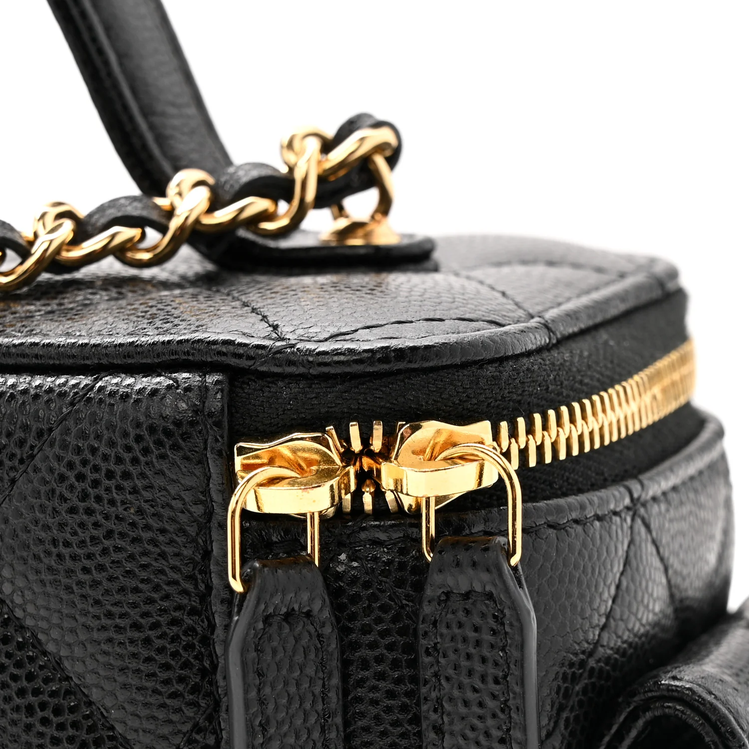 Caviar Quilted Polly Pocket East West Top Vanity With Chain Black - Image 12