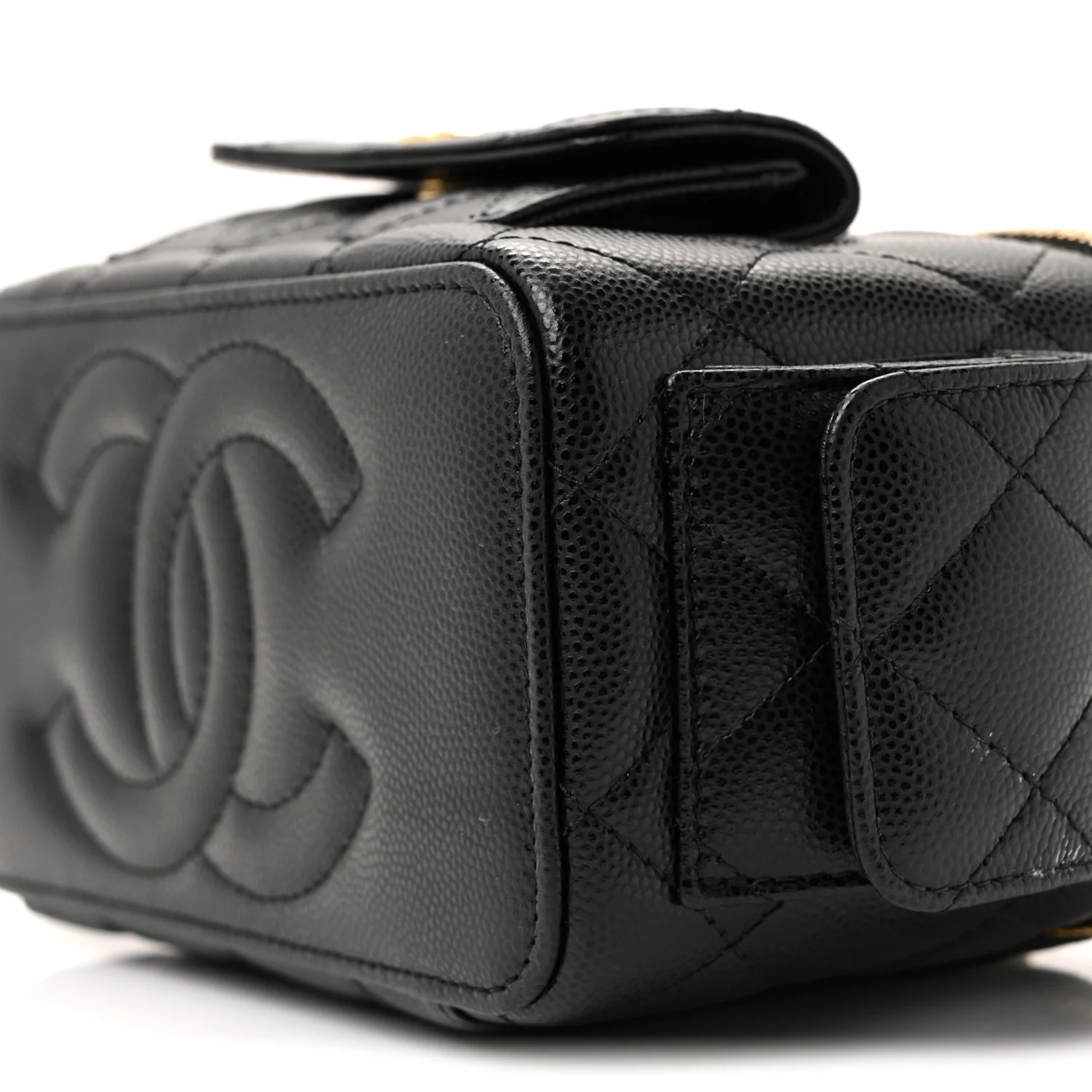Caviar Quilted Polly Pocket East West Top Vanity With Chain Black - Image 28