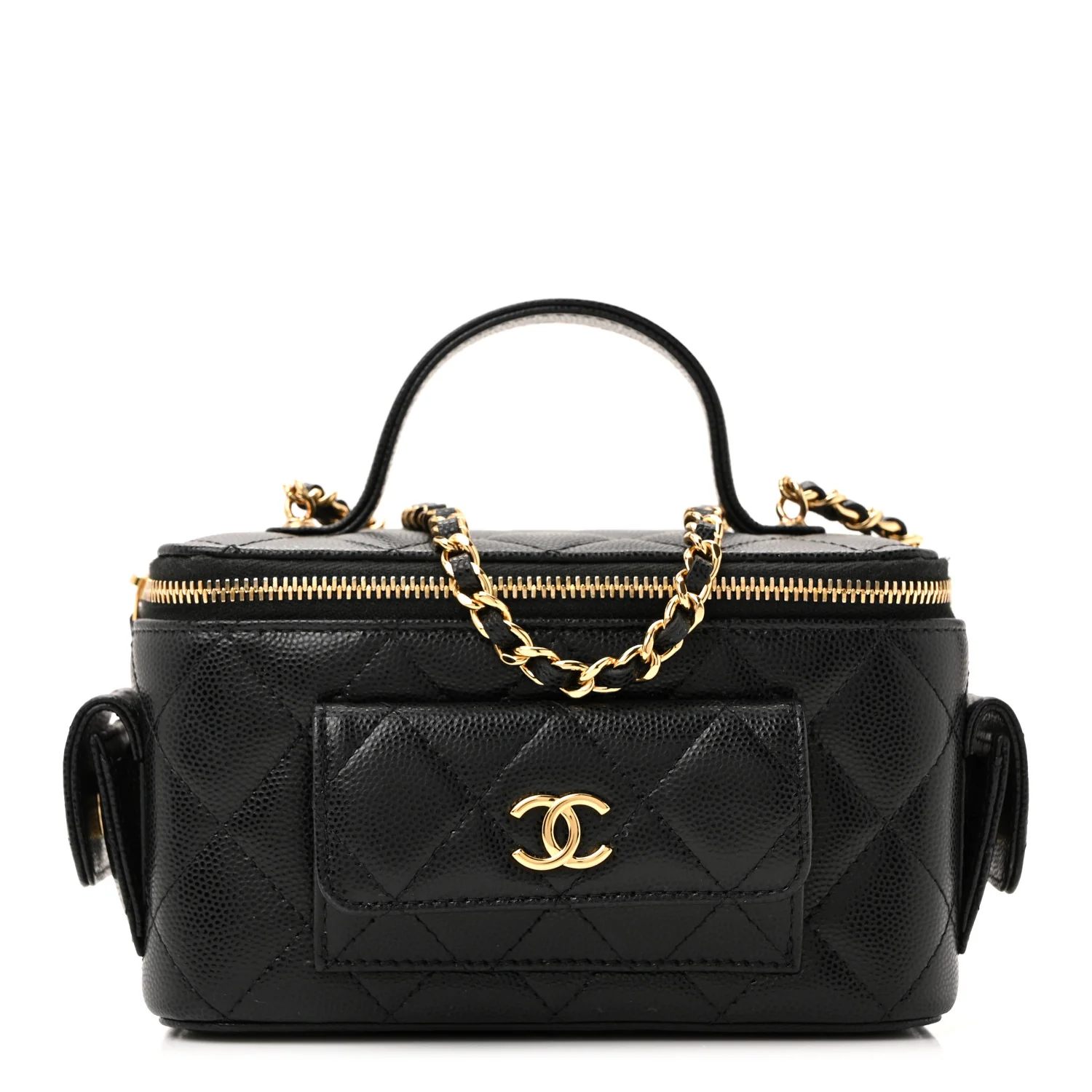 Caviar Quilted Polly Pocket East West Top Vanity With Chain Black - Image 3