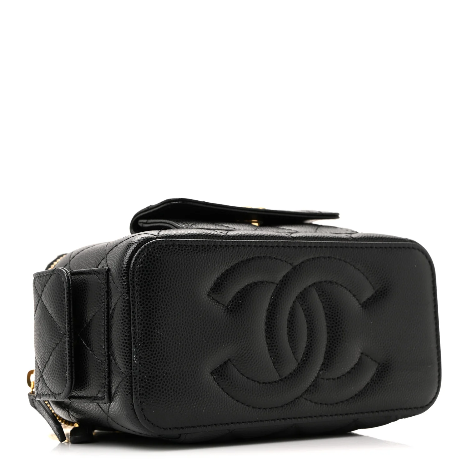 Caviar Quilted Polly Pocket East West Top Vanity With Chain Black - Image 8