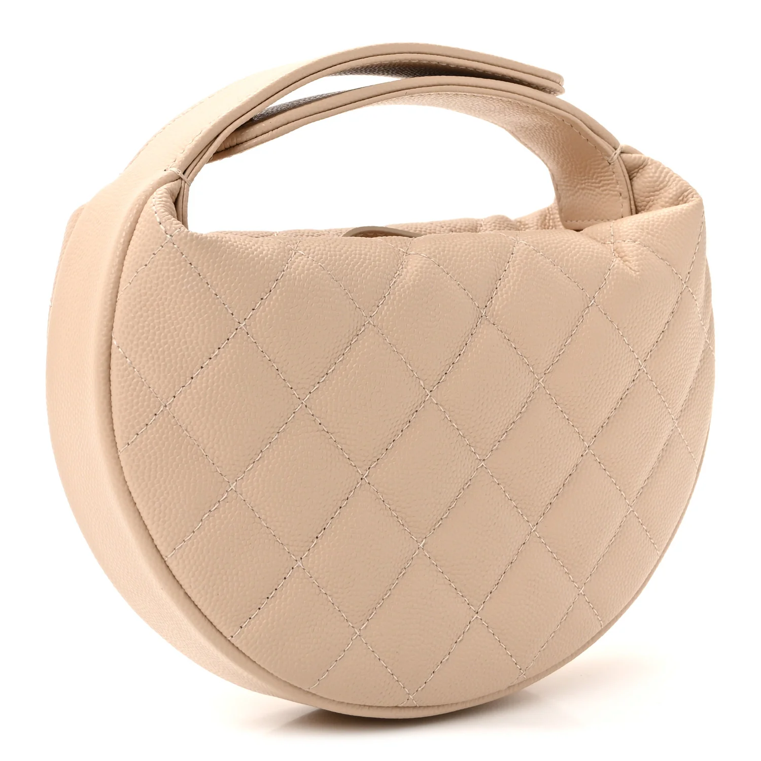 Caviar Quilted Polly Pocket Pouch Hobo Beige - Image 3