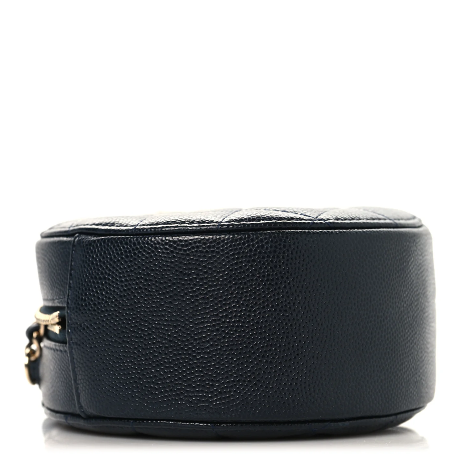 Caviar Quilted Round Clutch With Chain Navy - Image 4
