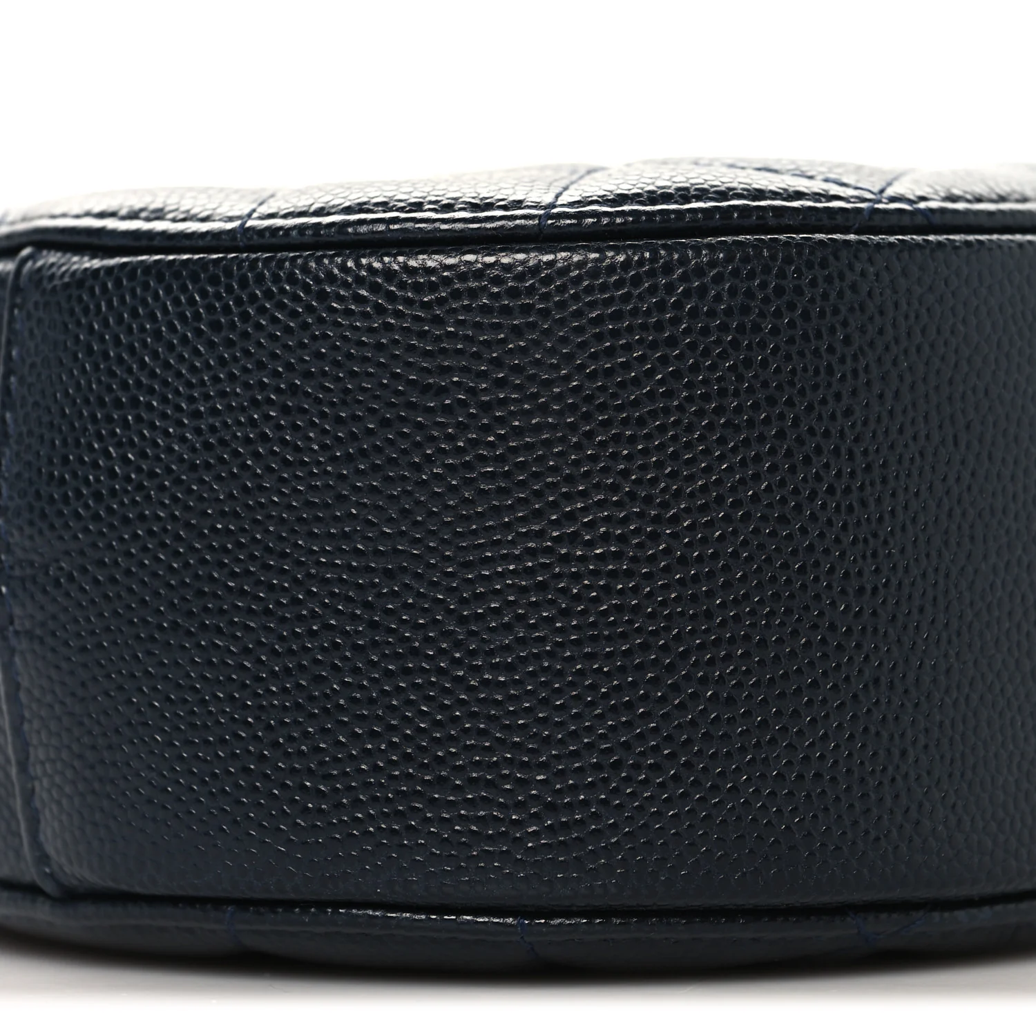 Caviar Quilted Round Clutch With Chain Navy - Image 9