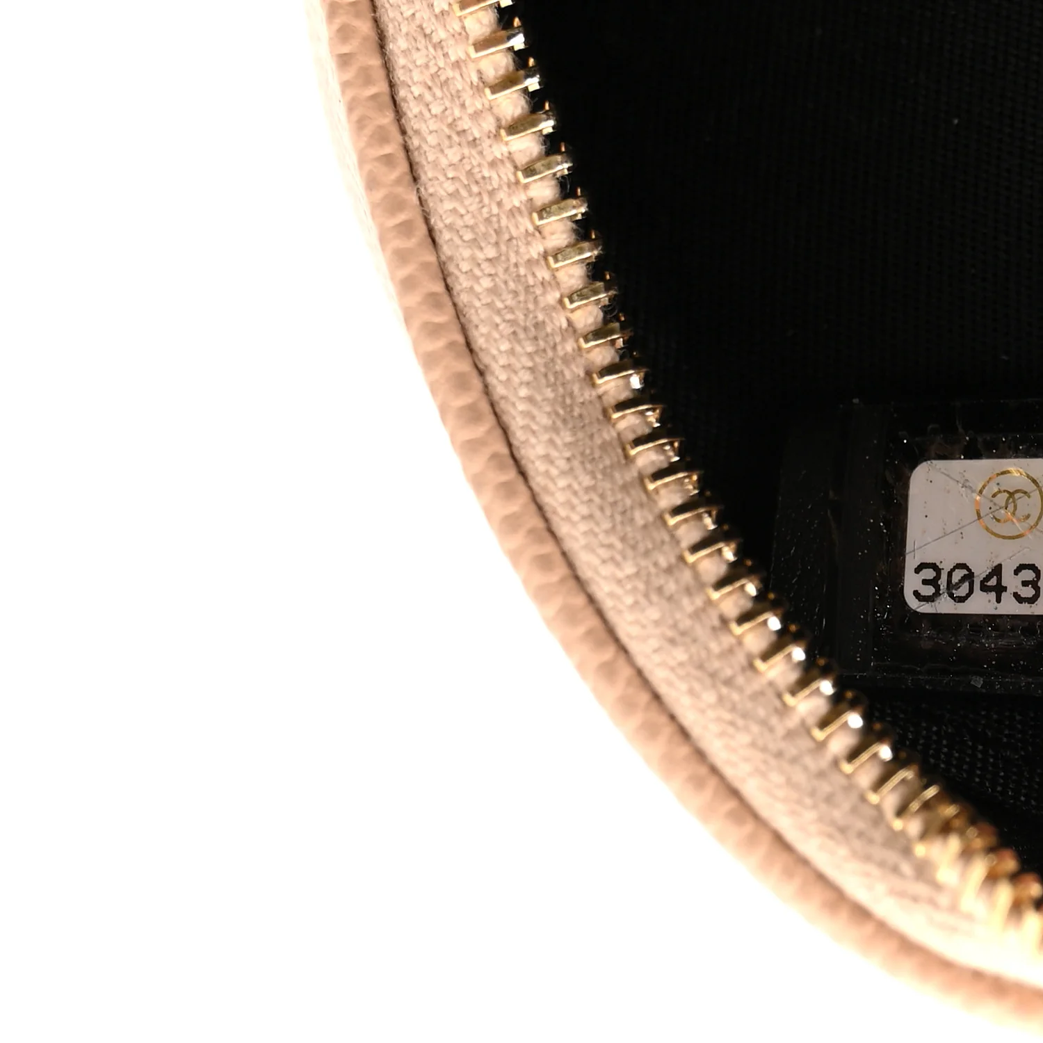 Caviar Quilted Round Filigree Crossbody Beige Black - Image 7
