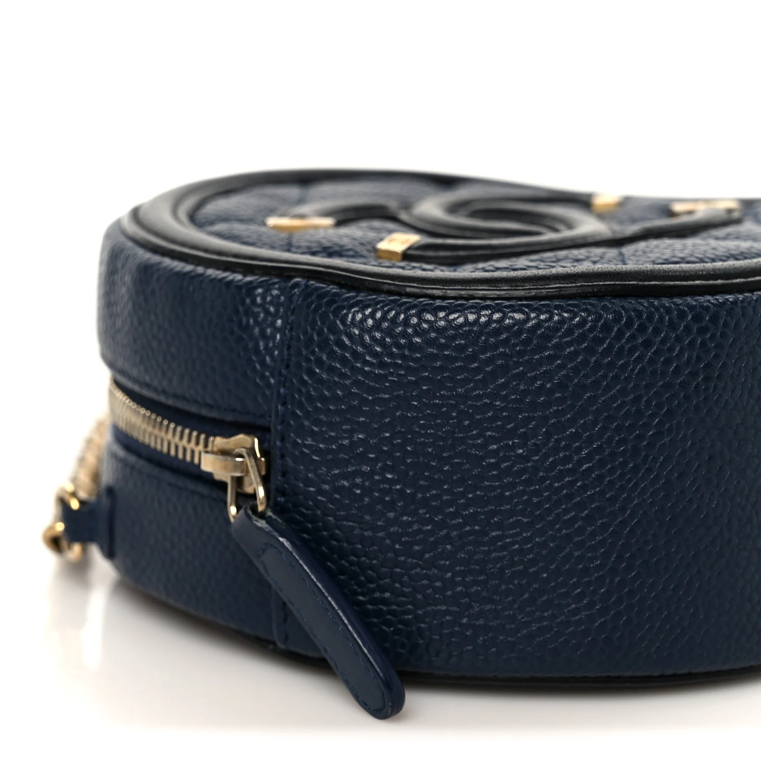 Caviar Quilted Round Filigree Crossbody Navy Black - Image 9