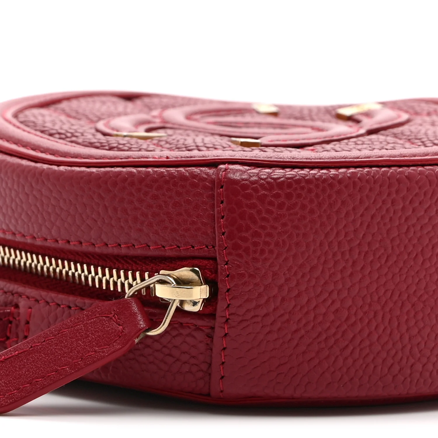 Caviar Quilted Round Filigree Crossbody Red - Image 9