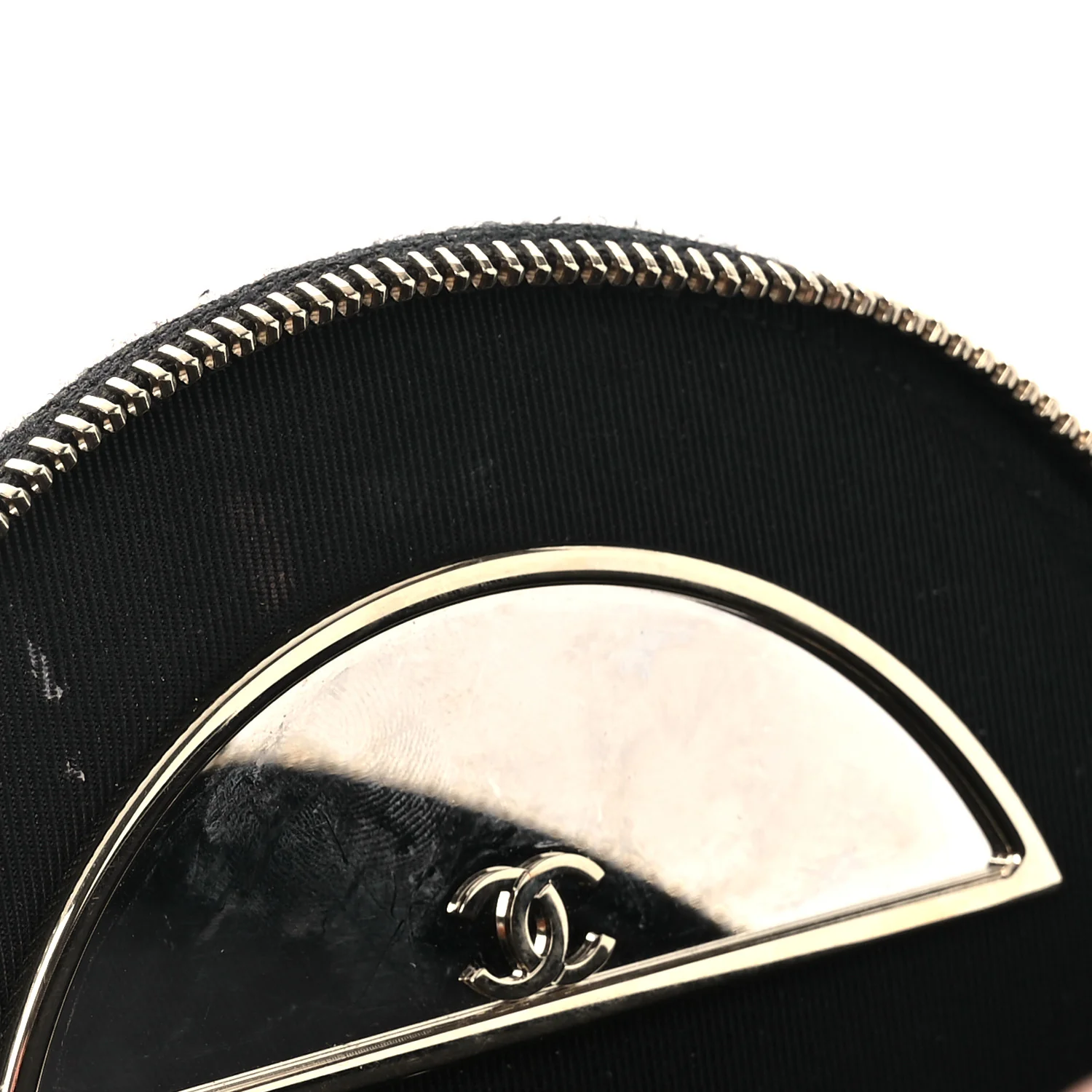 Caviar Quilted Round Handle With Care Vanity With Chain Black - Image 11