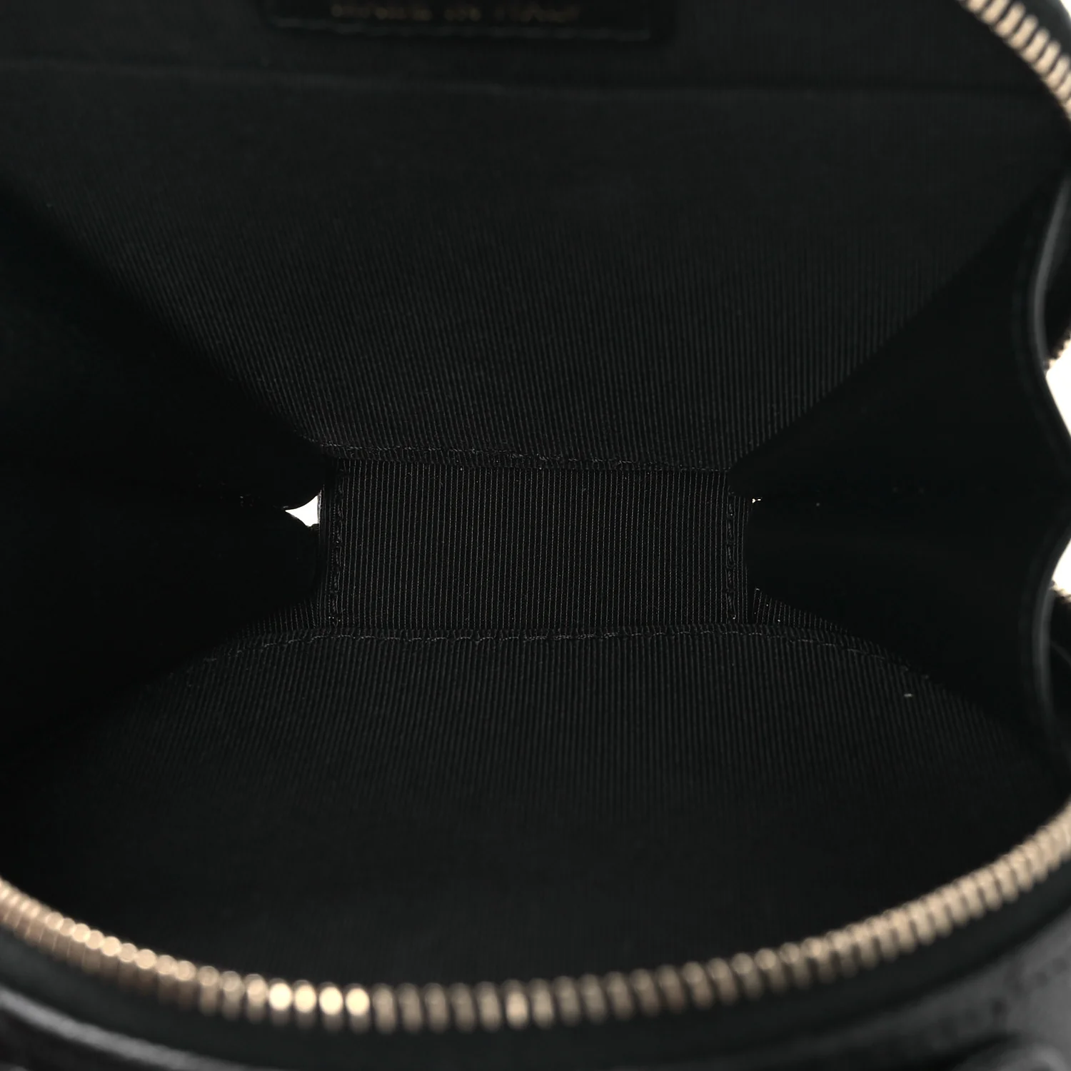 Caviar Quilted Round Handle With Care Vanity With Chain Black - Image 5