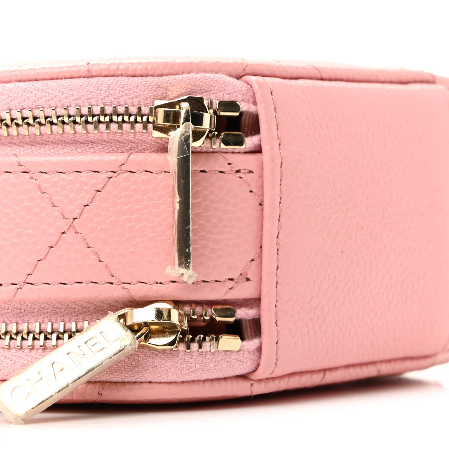 Caviar Quilted Round Handle With Care Vanity With Chain Pink - Image 28