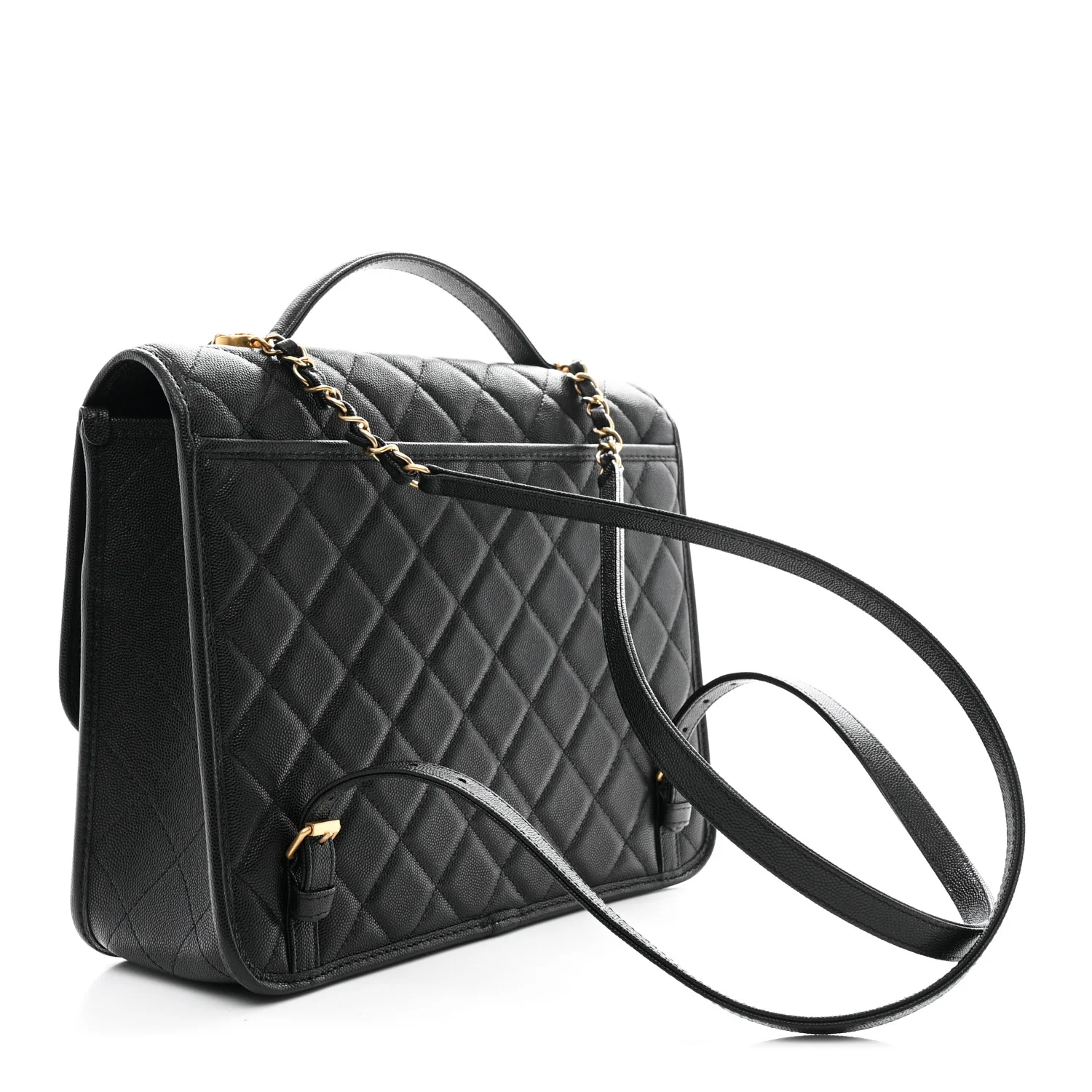 Caviar Quilted School Memory Backpack Black - Image 3