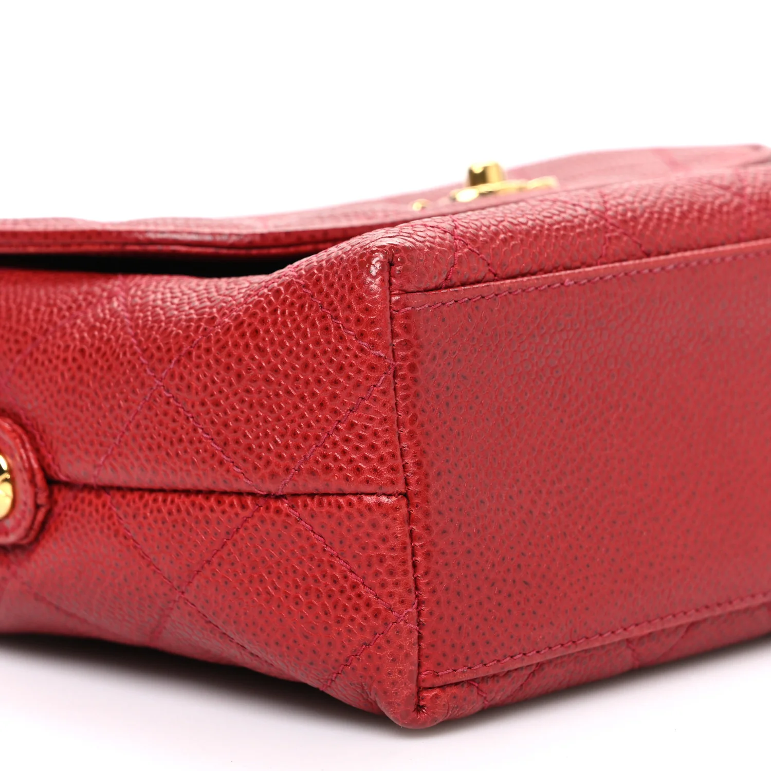 Caviar Quilted Shoulder Bag Red - Image 10