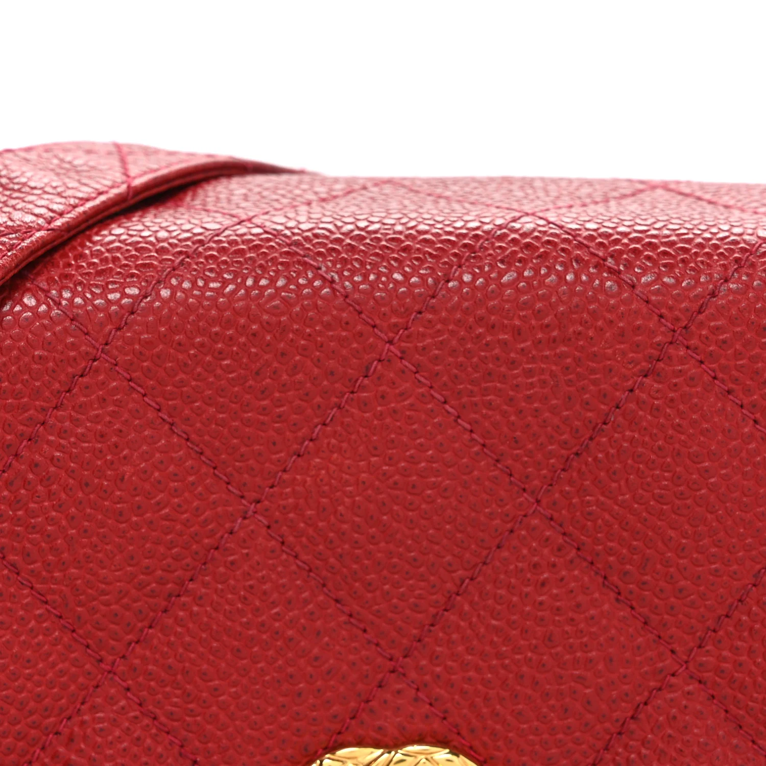 Caviar Quilted Shoulder Bag Red - Image 9