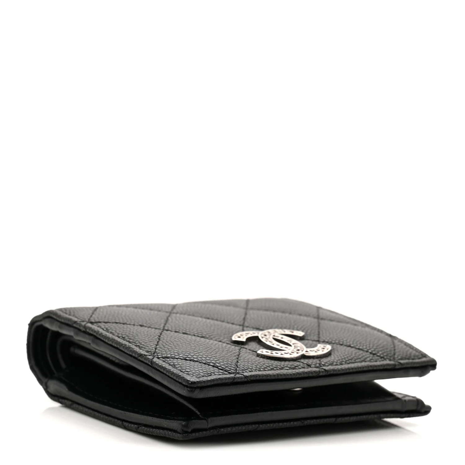 Caviar Quilted Small Bifold Wallet Black - Image 4