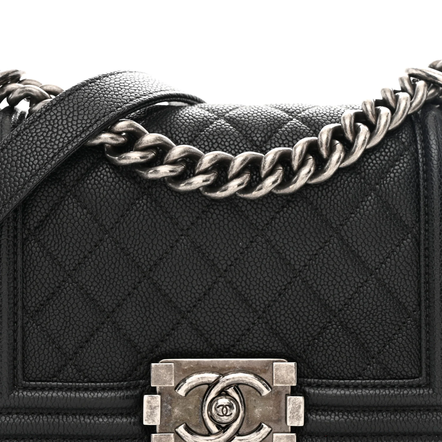 Caviar Quilted Small Boy Flap Black - Image 8