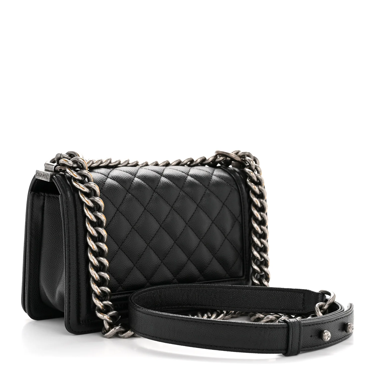 Caviar Quilted Small Boy Flap Black - Image 3