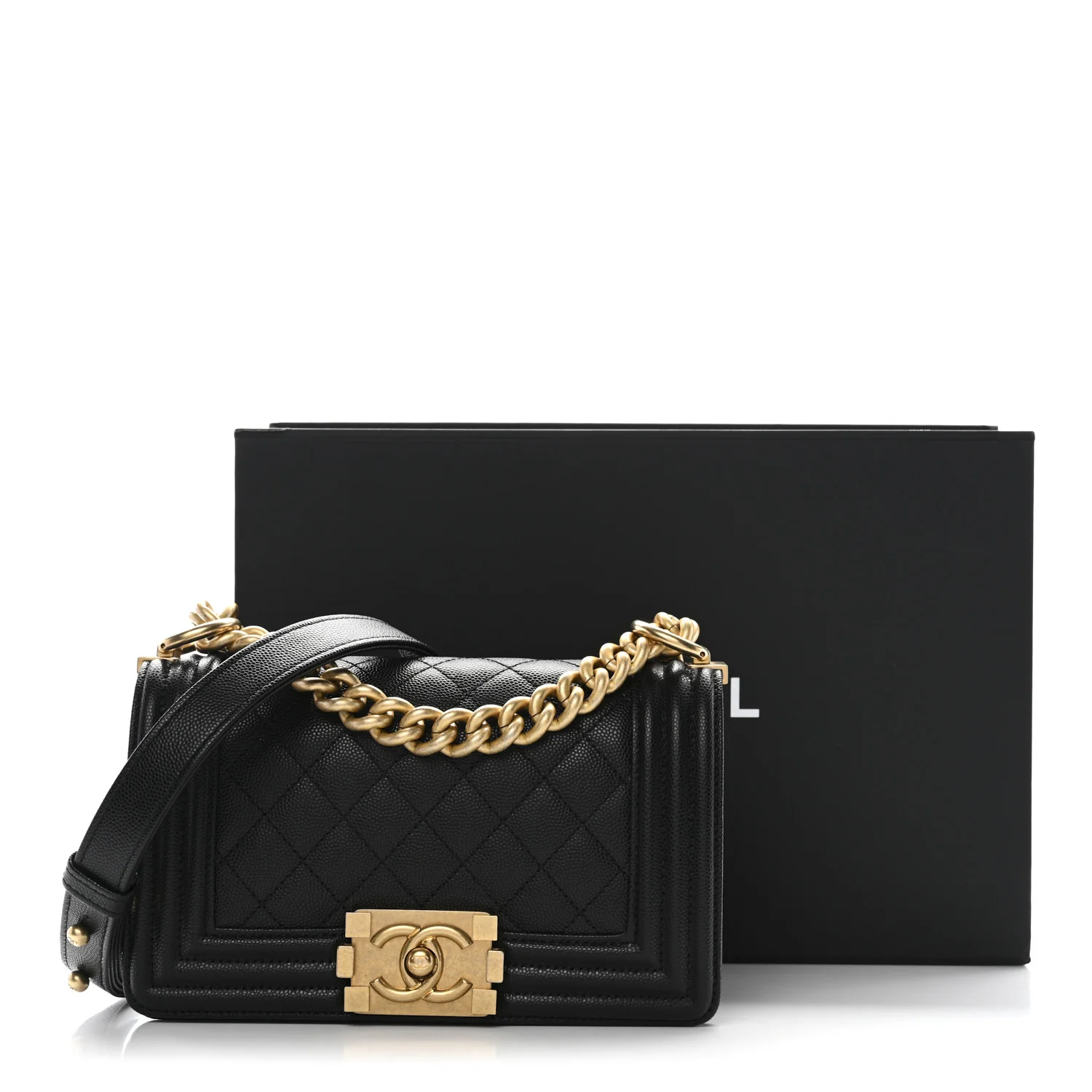 Caviar Quilted Small Boy Flap Black - Image 3
