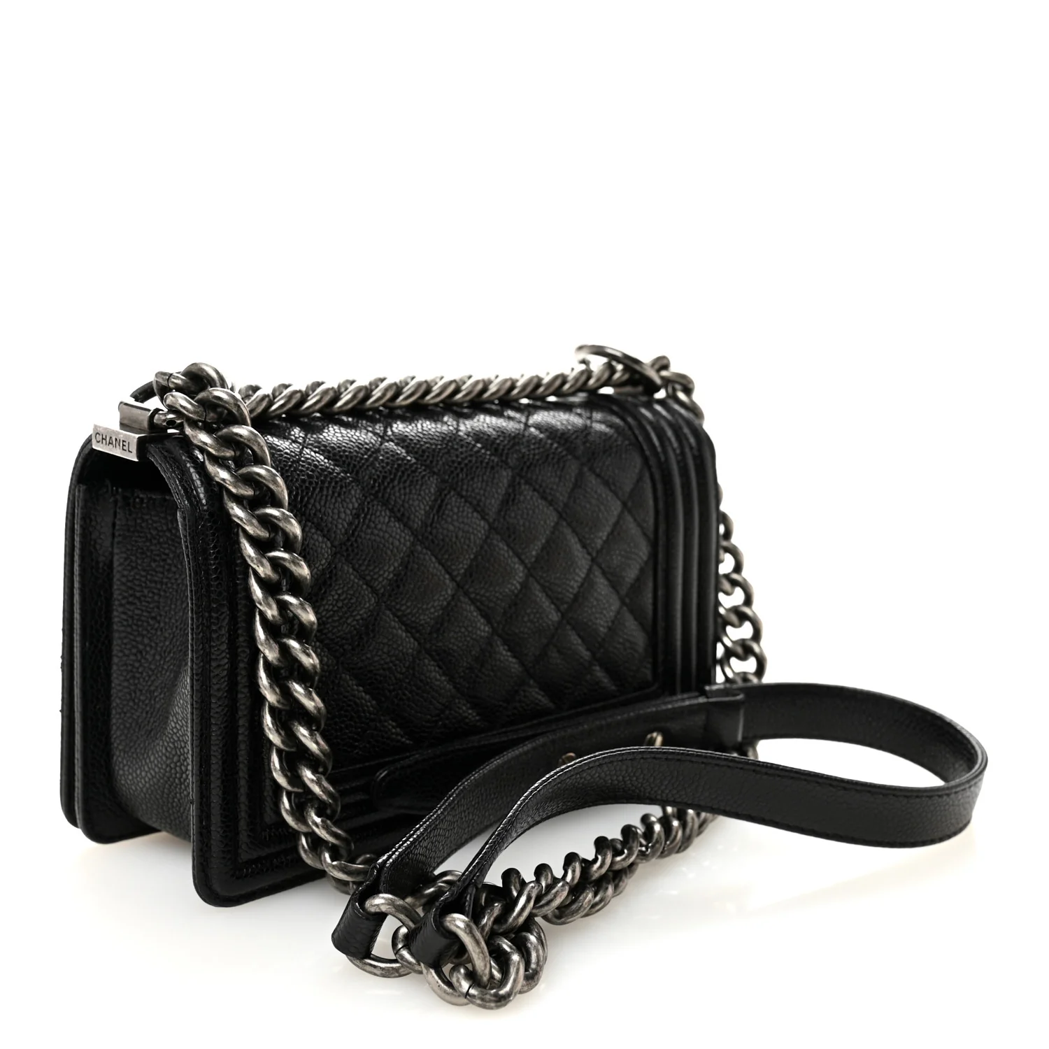Caviar Quilted Small Boy Flap Black - Image 3