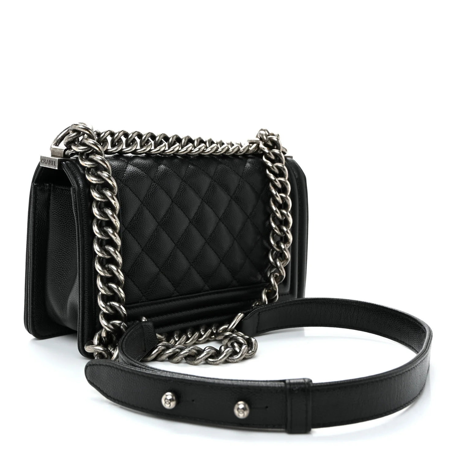 Caviar Quilted Small Boy Flap Black - Image 3