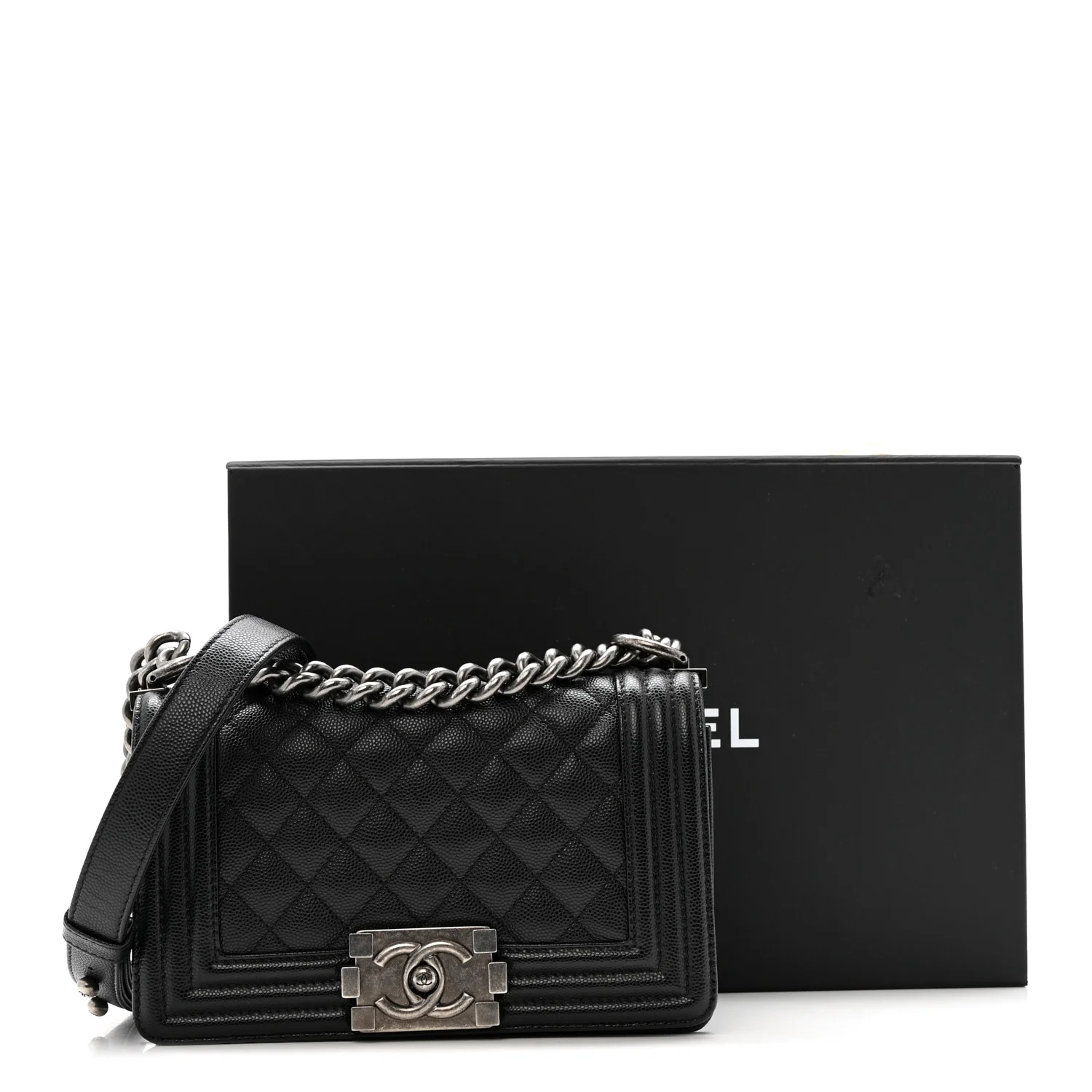 Caviar Quilted Small Boy Flap Black - Image 11