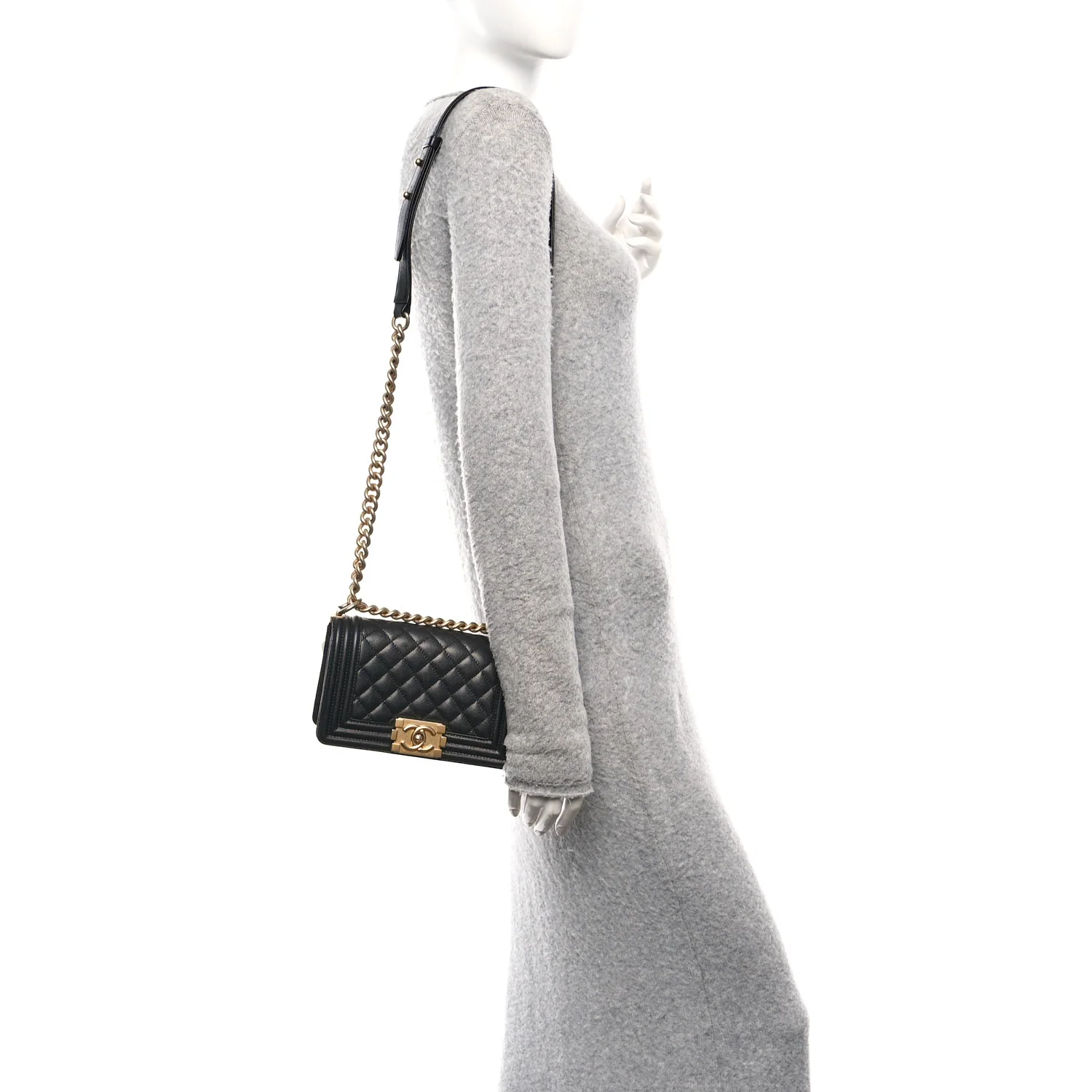 Caviar Quilted Small Boy Flap Black - Image 2