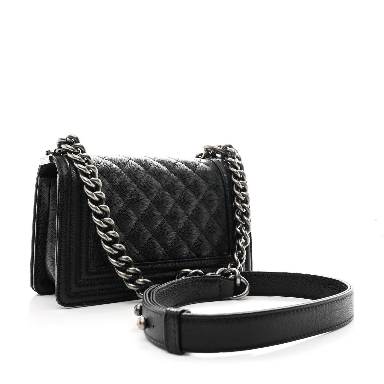 Caviar Quilted Small Boy Flap Black - Image 3