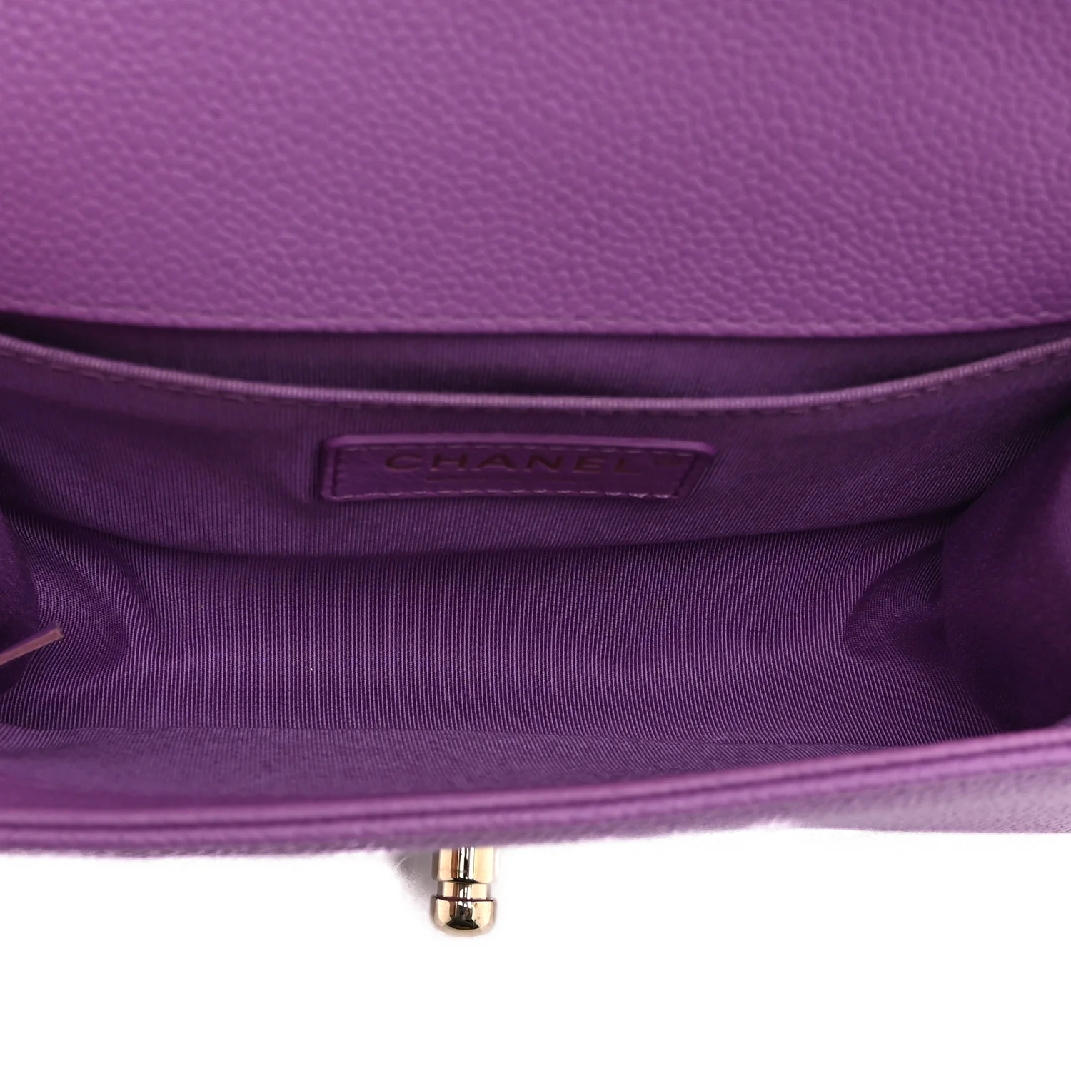 Caviar Quilted Small Boy Flap Purple - Image 5