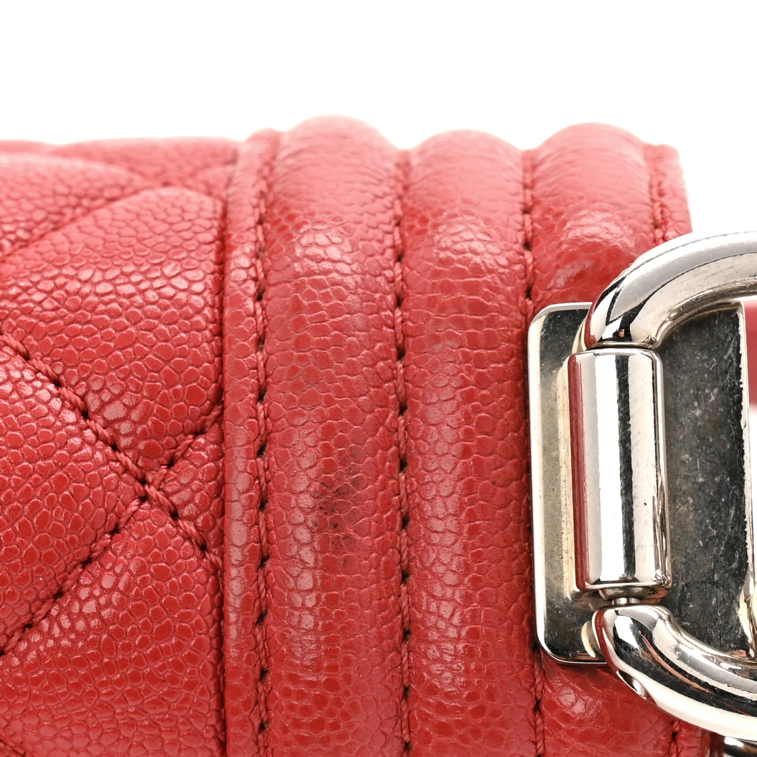 Caviar Quilted Small Boy Flap Red - Image 11