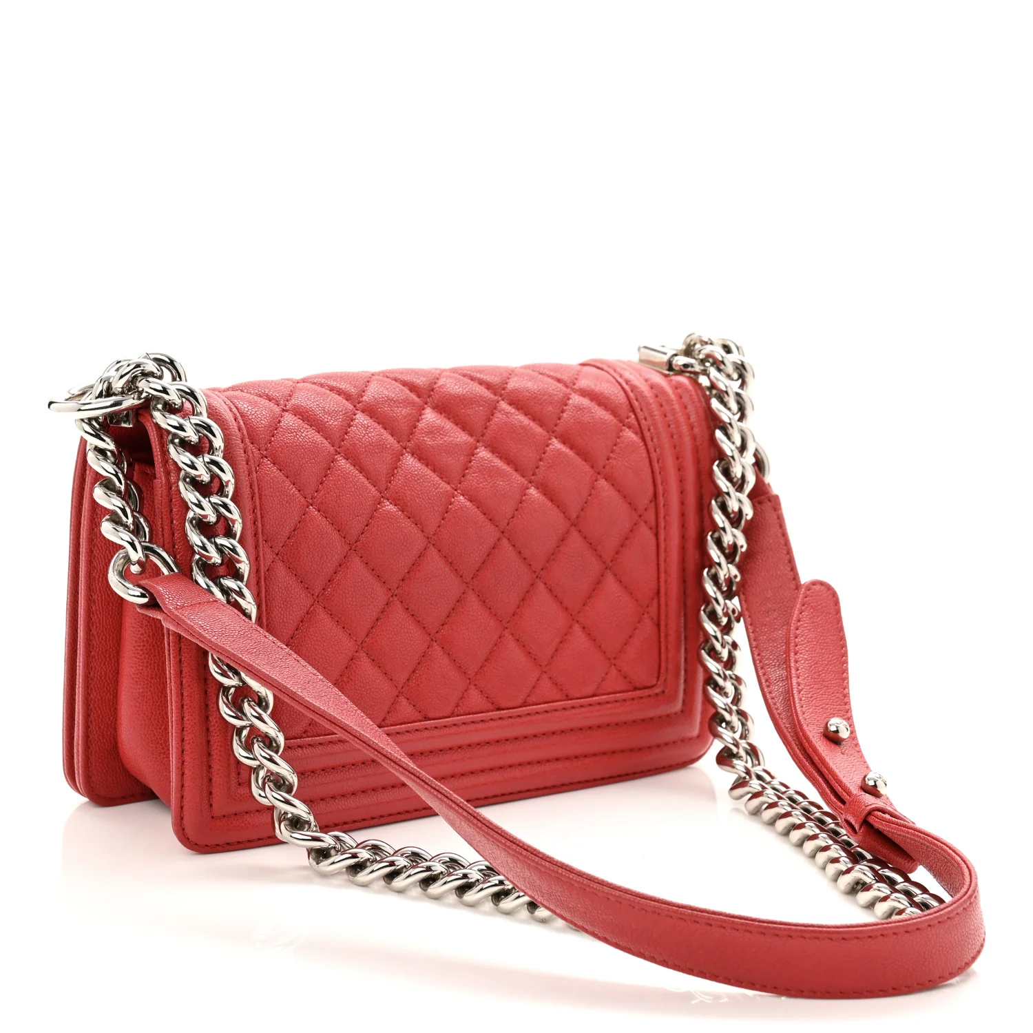 Caviar Quilted Small Boy Flap Red - Image 3