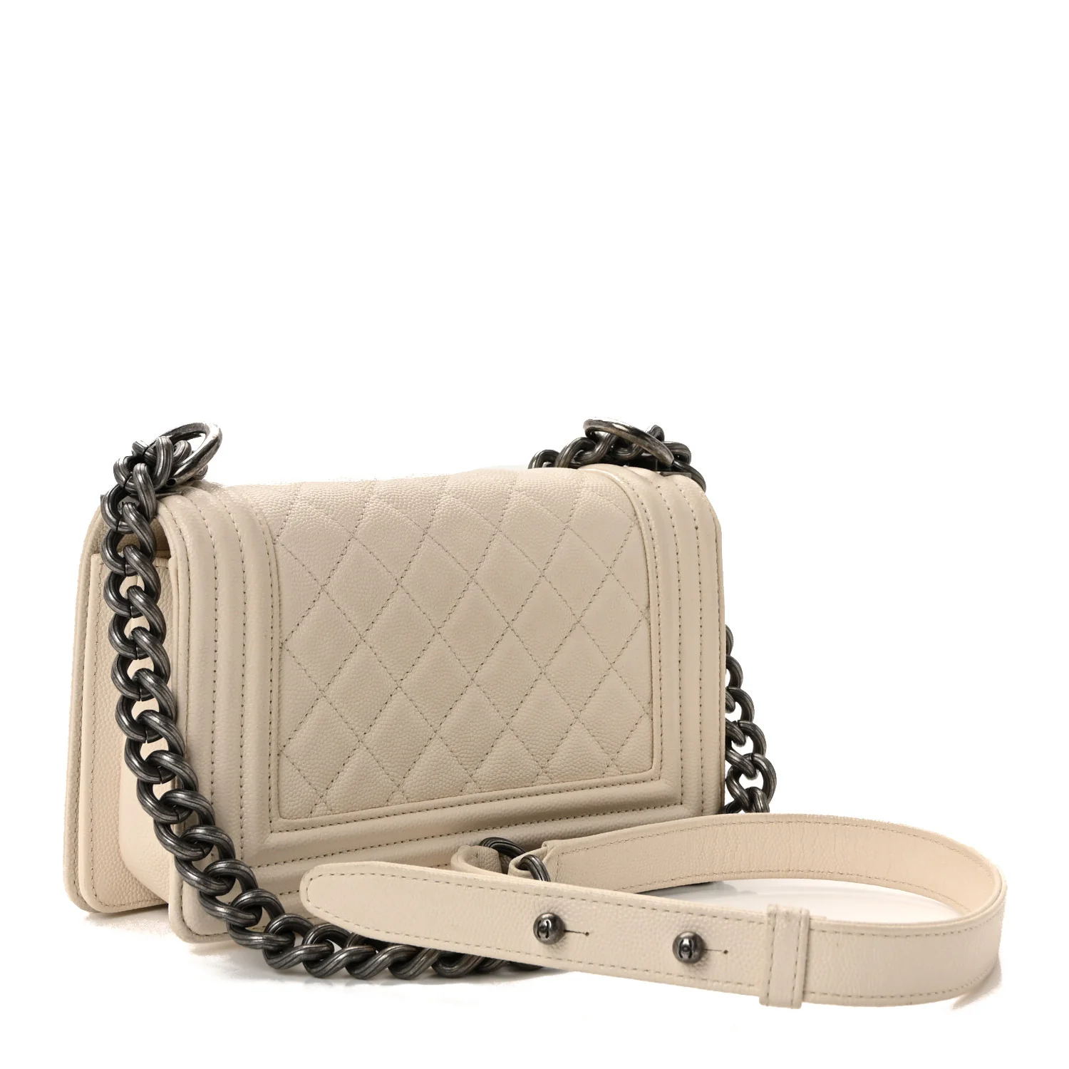 Caviar Quilted Small Boy Flap White - Image 3