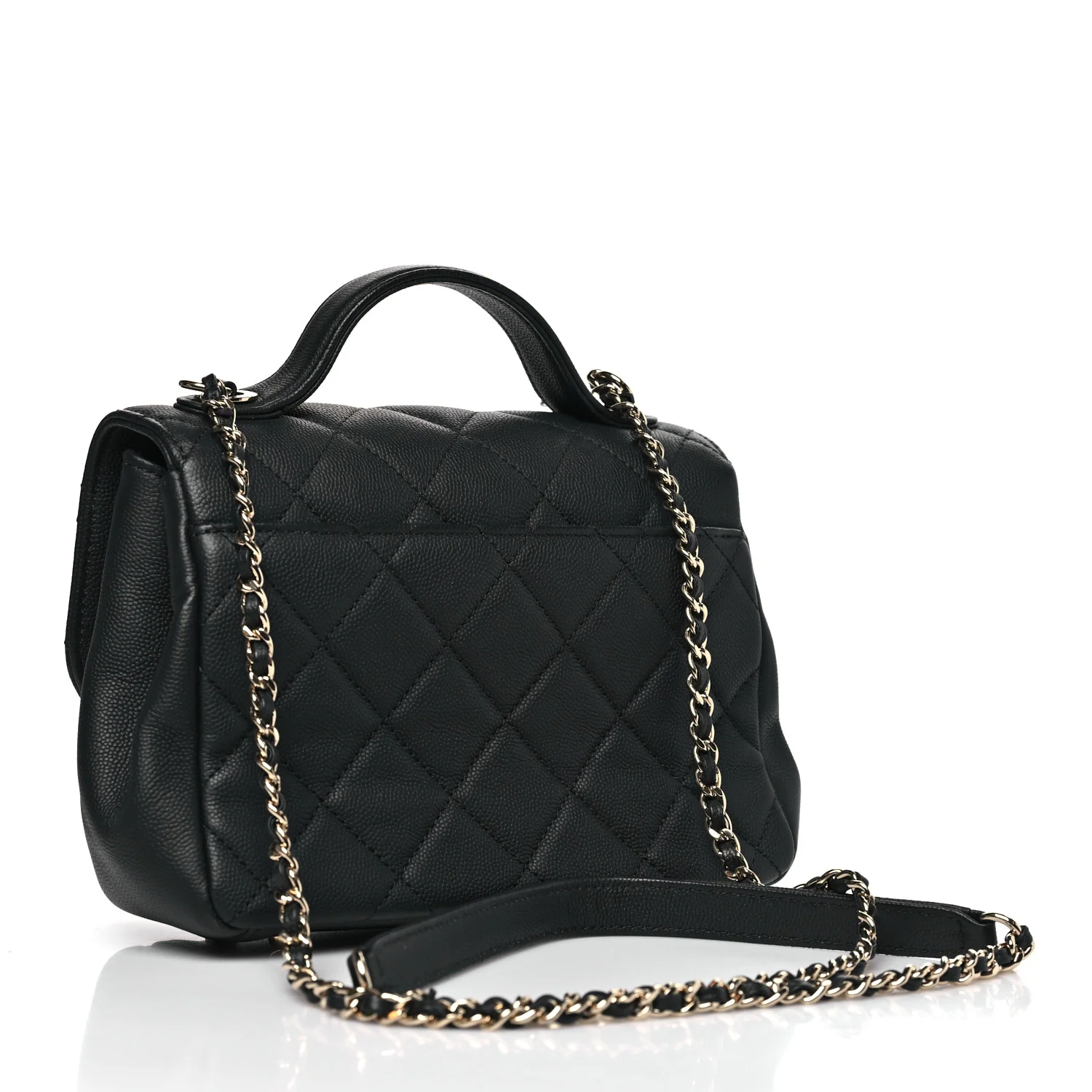 Caviar Quilted Small Business Affinity Flap Black - Image 3