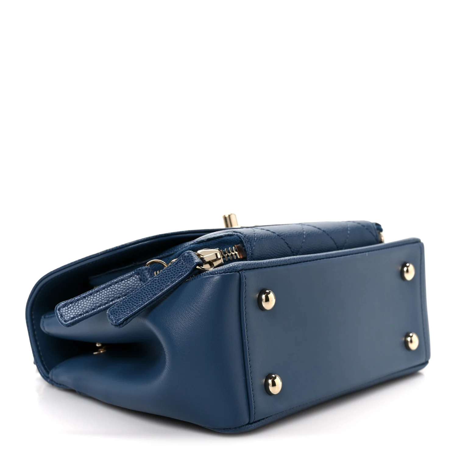 Caviar Quilted Small Business Affinity Flap Blue - Image 4