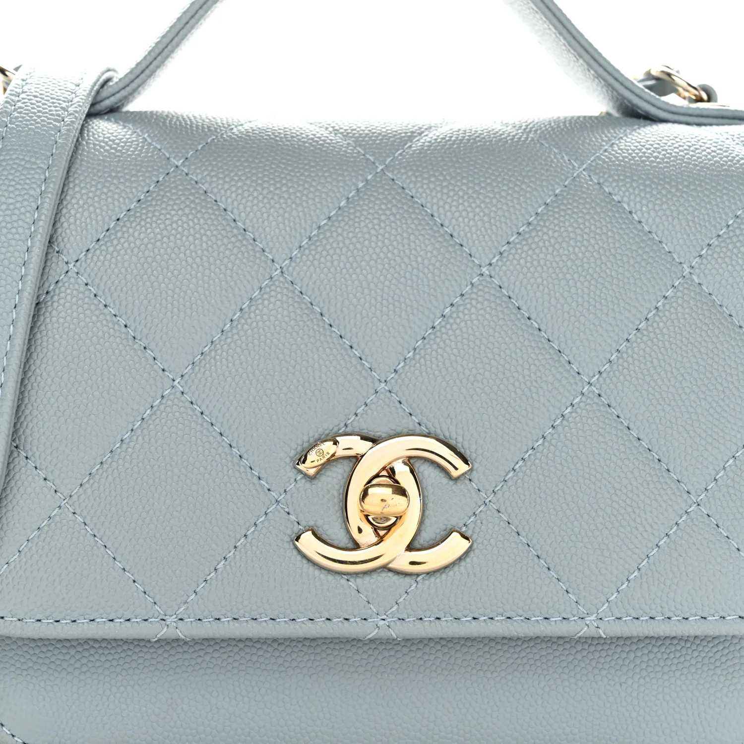 Caviar Quilted Small Business Affinity Flap Light Blue - Image 22