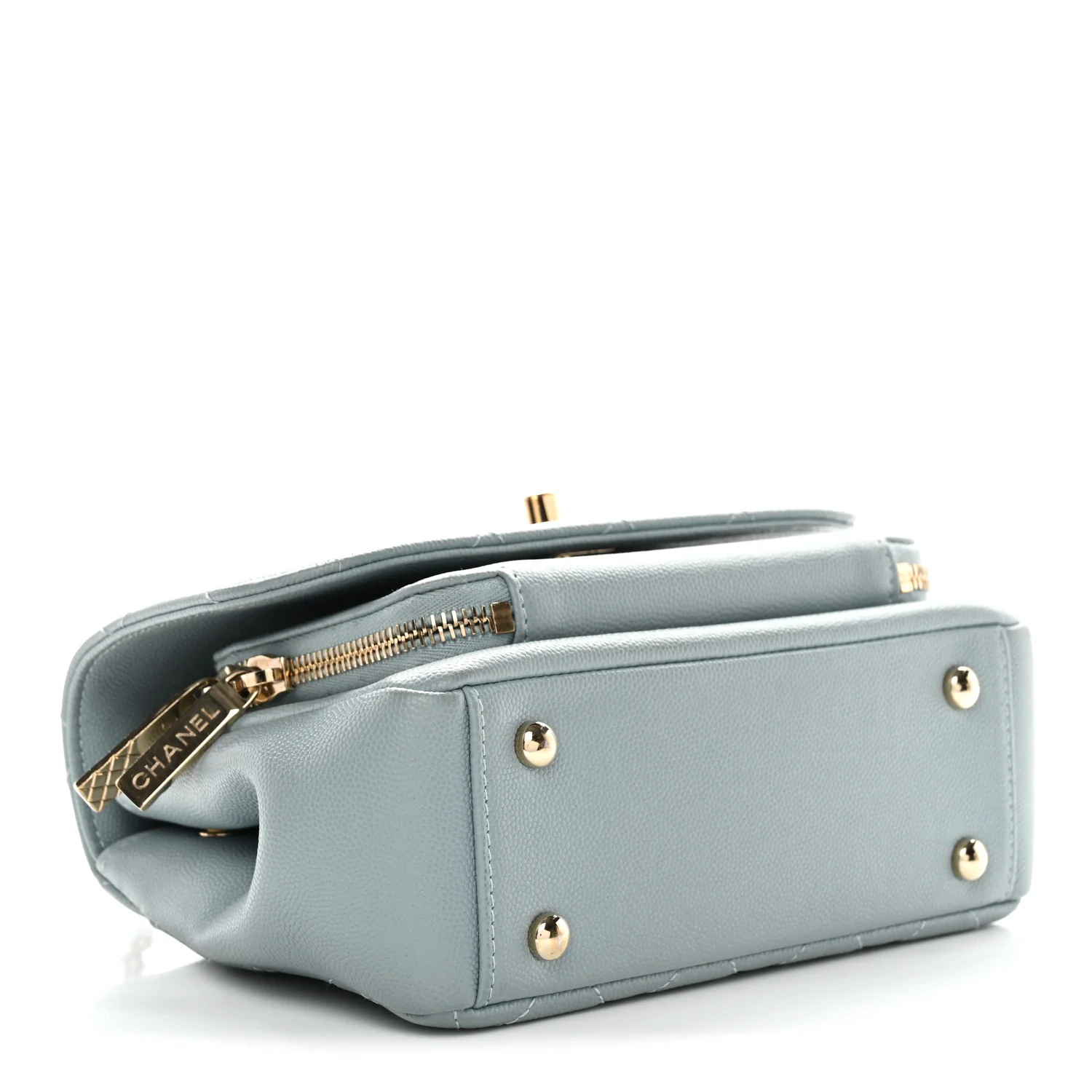 Caviar Quilted Small Business Affinity Flap Light Blue - Image 9