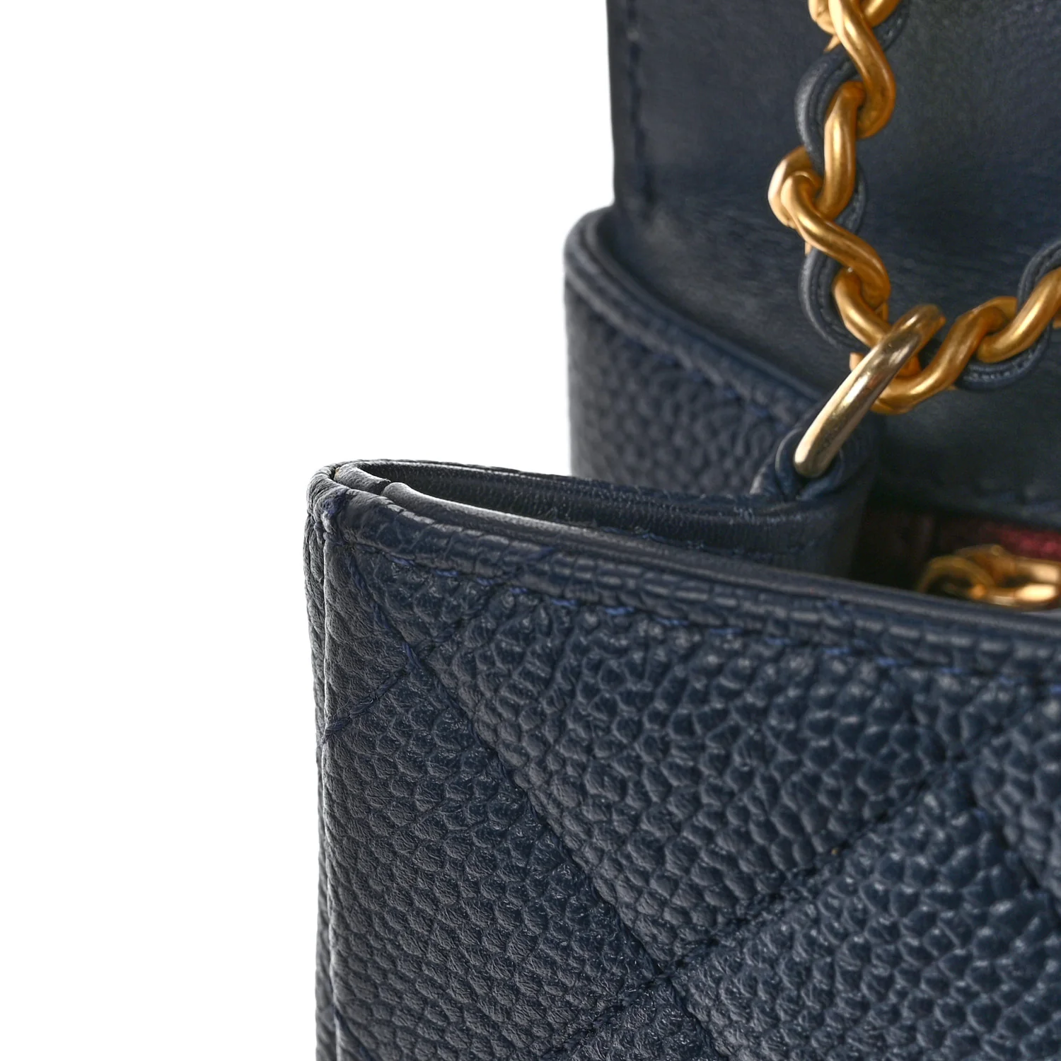 Caviar Quilted Small CC Filigree Flap Navy - Image 12